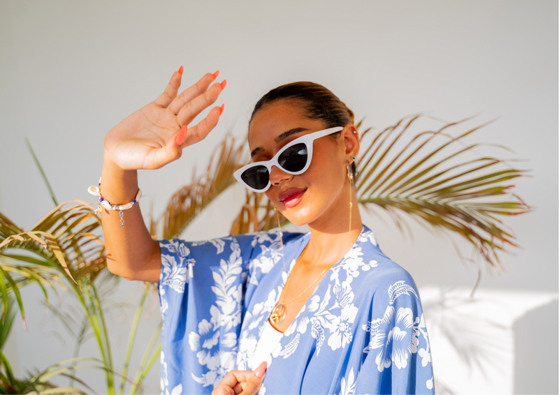 Glow With Me - Hawaiian Summer Print Abaya - The Untitled Project