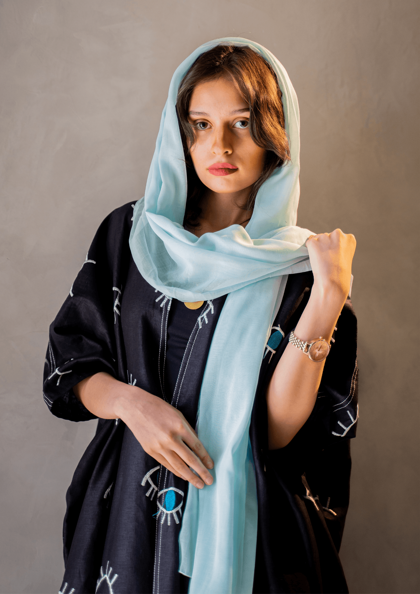 Joanna’s Evil Eye Abaya - Fully Embroidered - The Untitled Project