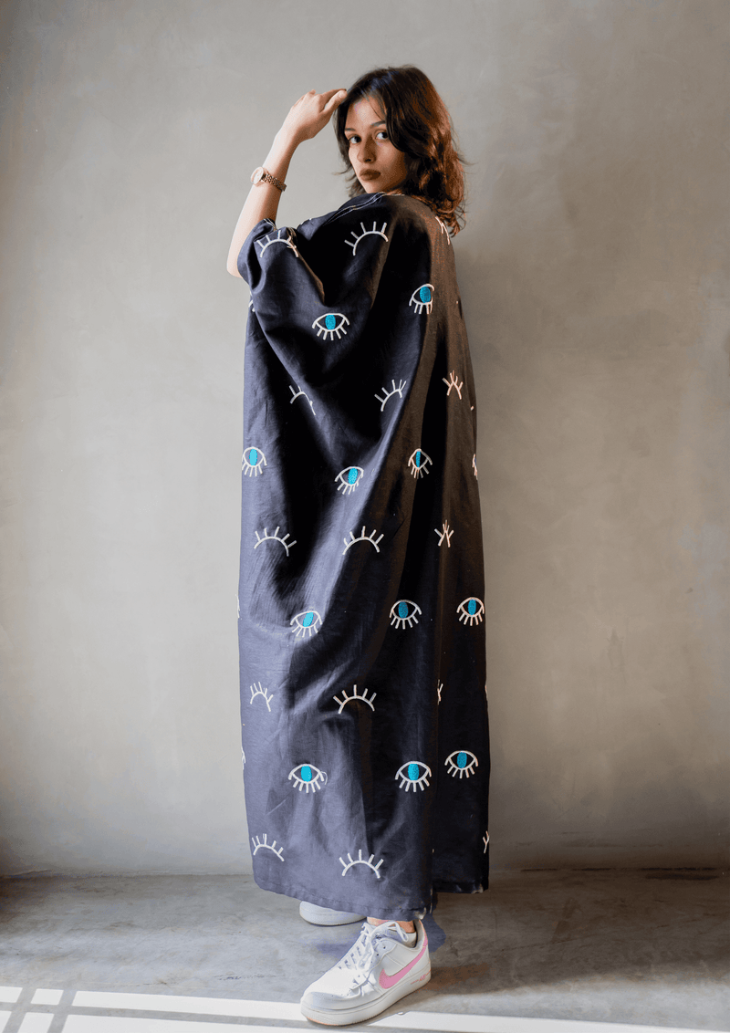 Joanna’s Evil Eye Abaya - Fully Embroidered - The Untitled Project