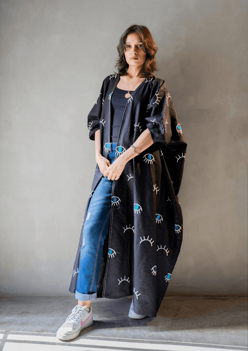 Joanna’s Evil Eye Abaya - Fully Embroidered - The Untitled Project