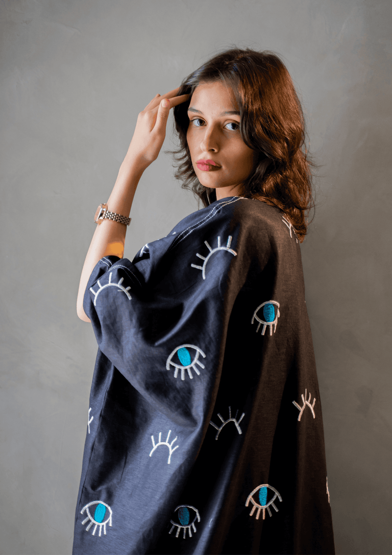 Joanna’s Evil Eye Abaya - Fully Embroidered - The Untitled Project