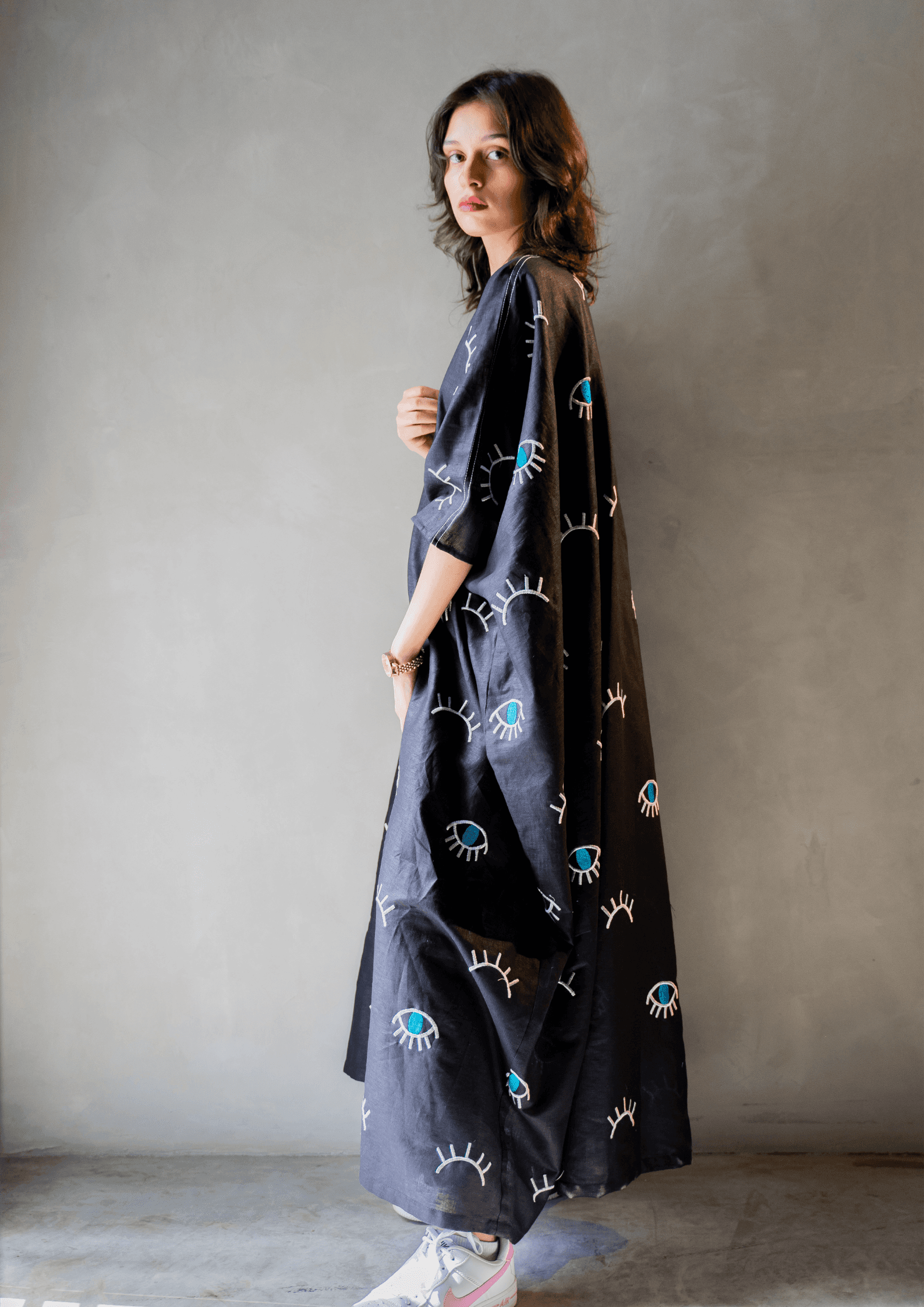 Joanna’s Evil Eye Abaya - Fully Embroidered - The Untitled Project