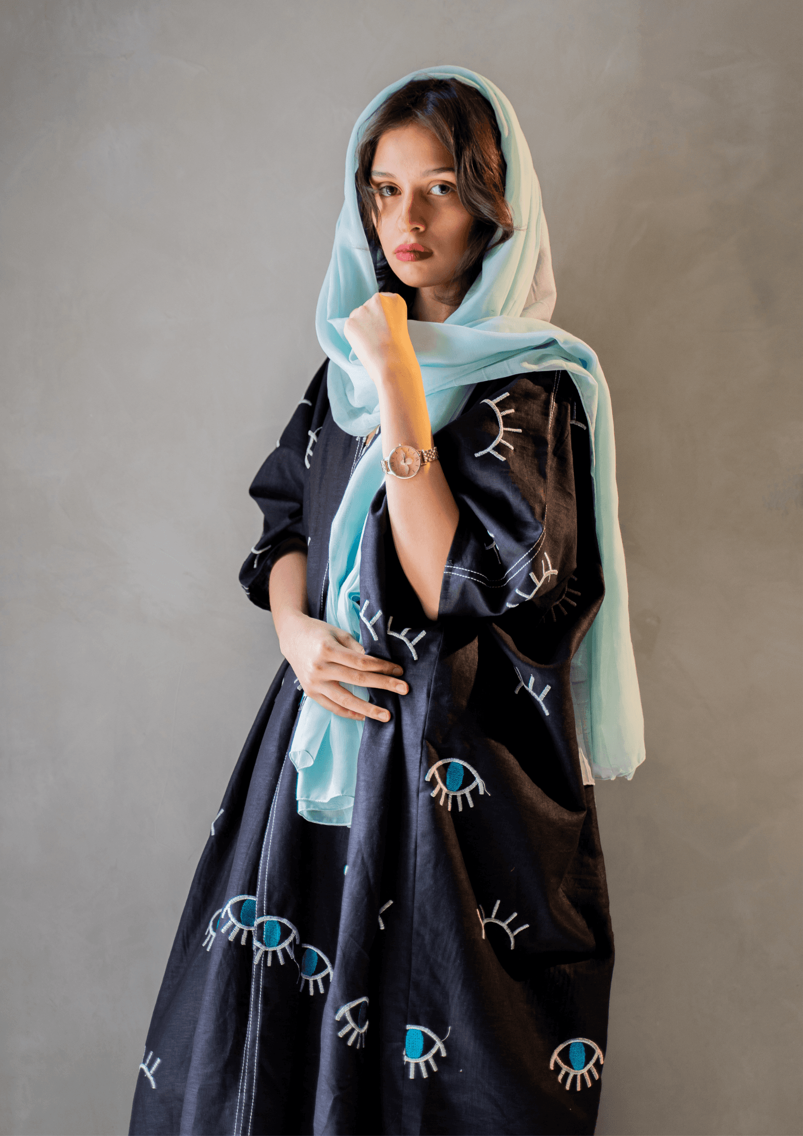 Joanna’s Evil Eye Abaya - Fully Embroidered - The Untitled Project