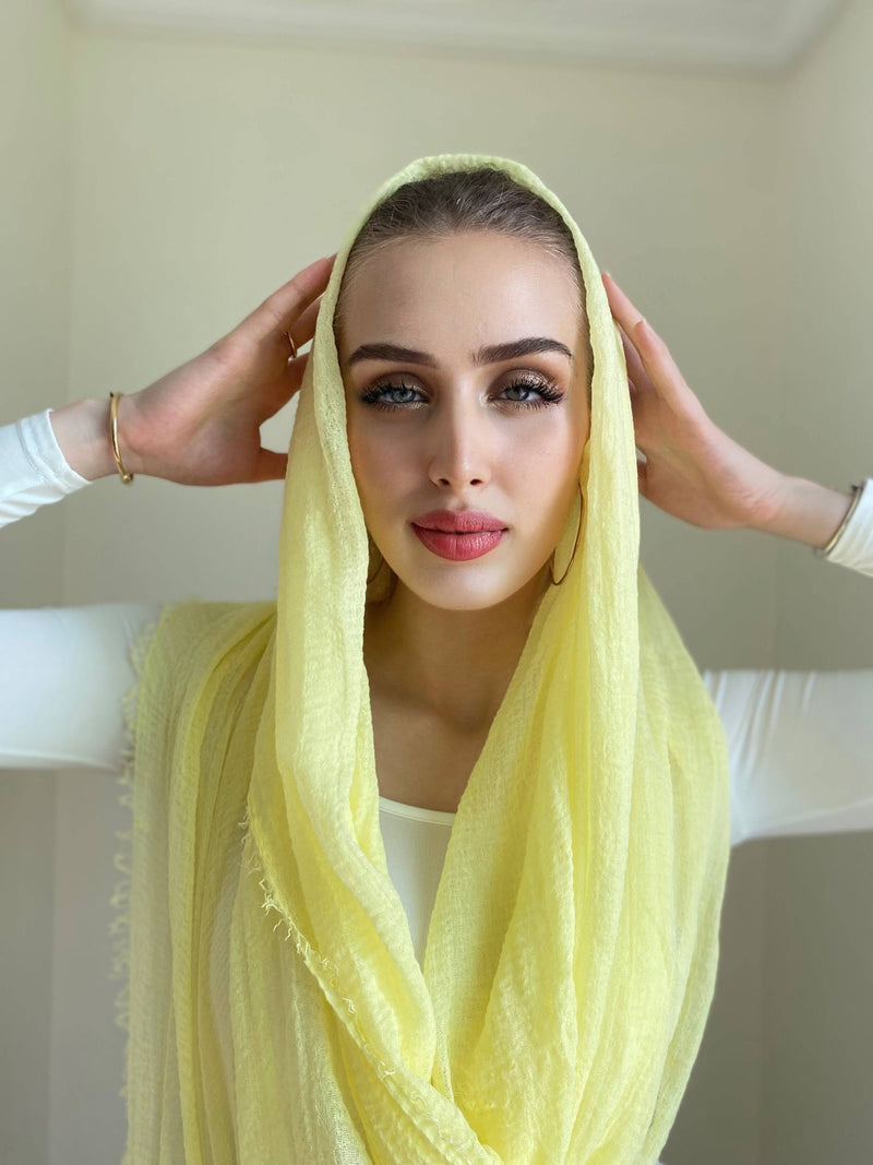 Lemonade - Crinkle Organic Cotton Scarf - Online Shopping - The Untitled Project