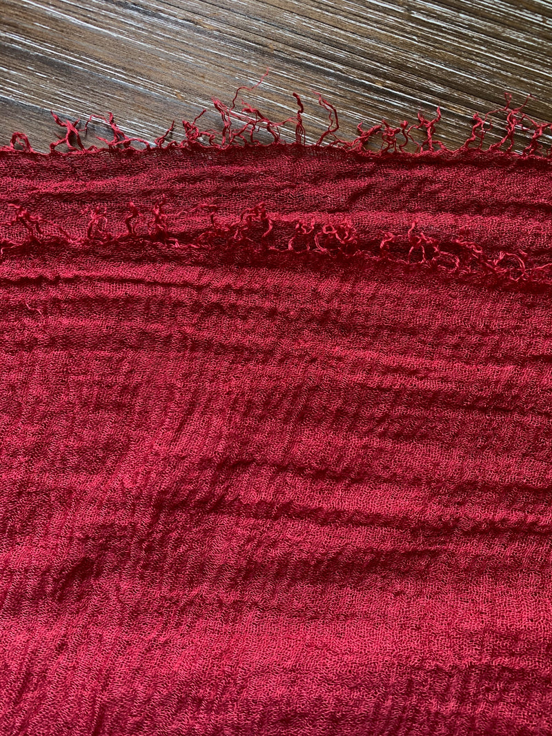 Cranberry - Crinkle Organic Cotton Scarf - Online Shopping - The Untitled Project