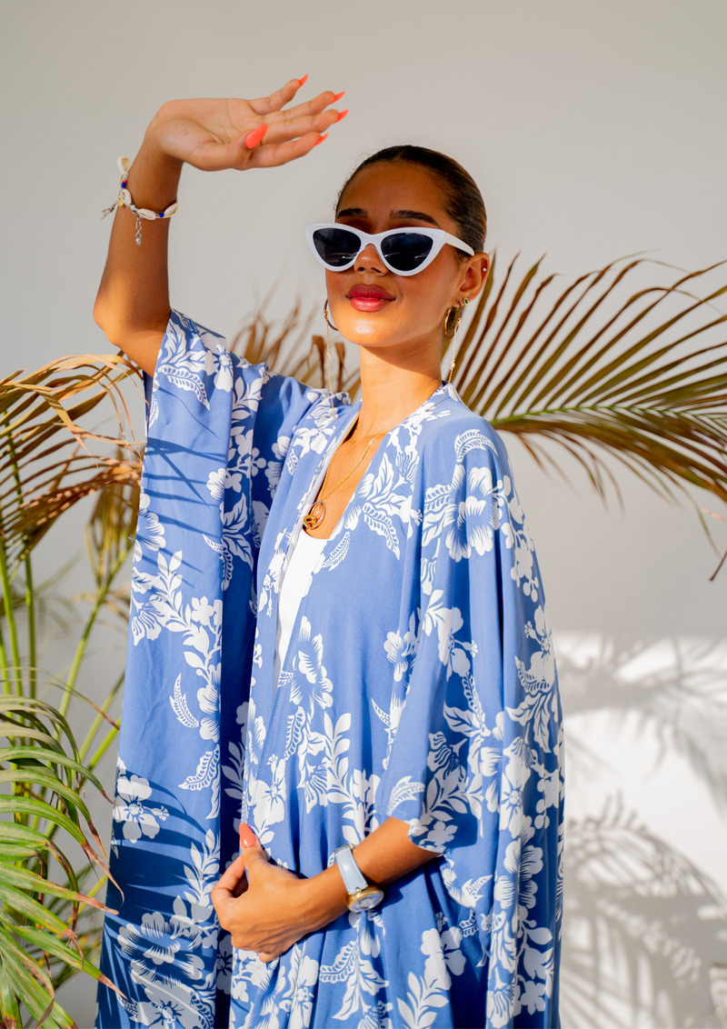 Glow With Me - Hawaiian Summer Print Abaya - The Untitled Project