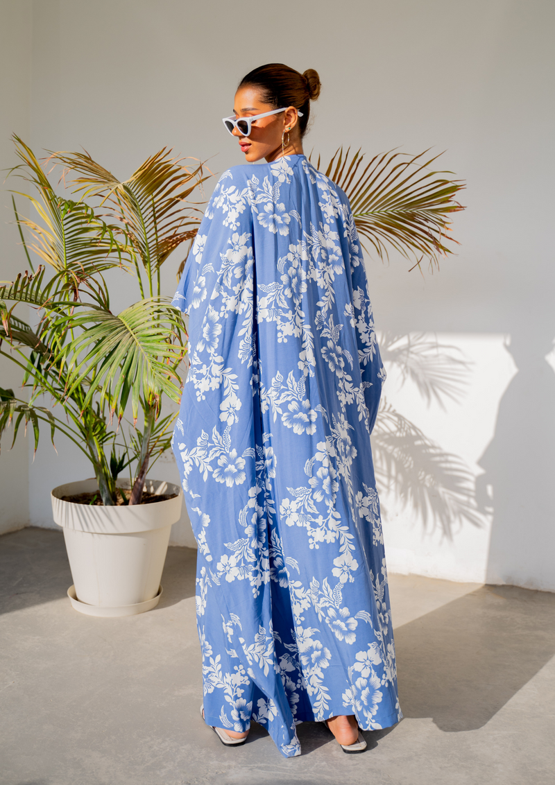 Glow With Me - Hawaiian Summer Print Abaya - The Untitled Project