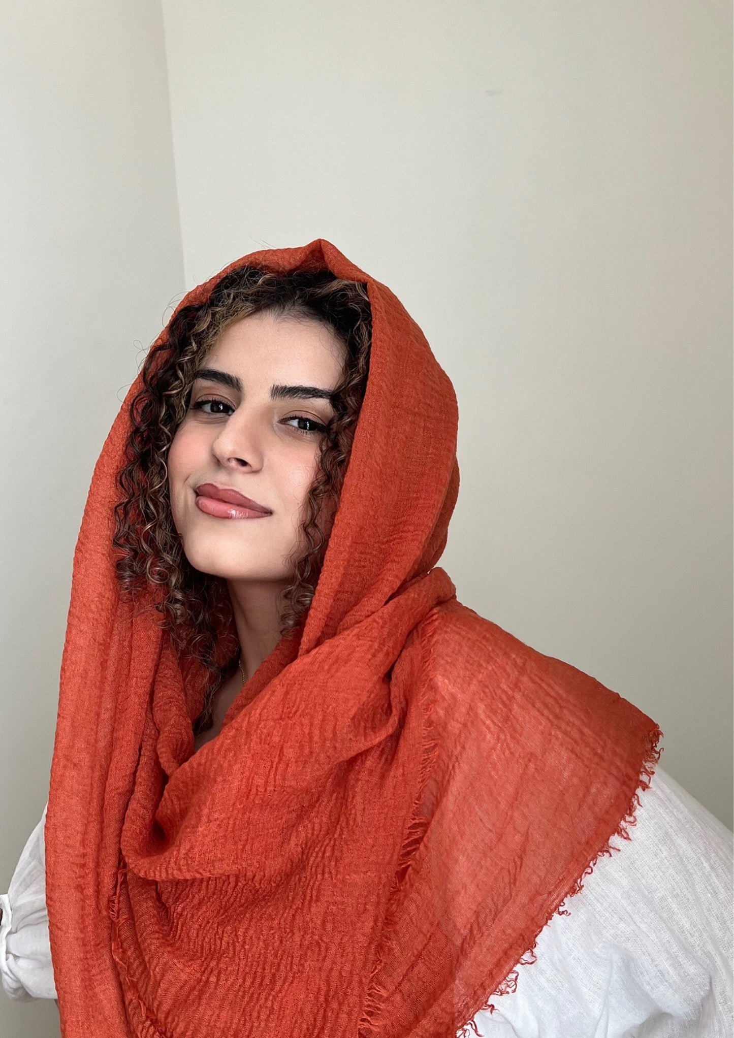 Fiery Sunset Scarf - Crinkle Organic Cotton - Online Shopping - The Untitled Project