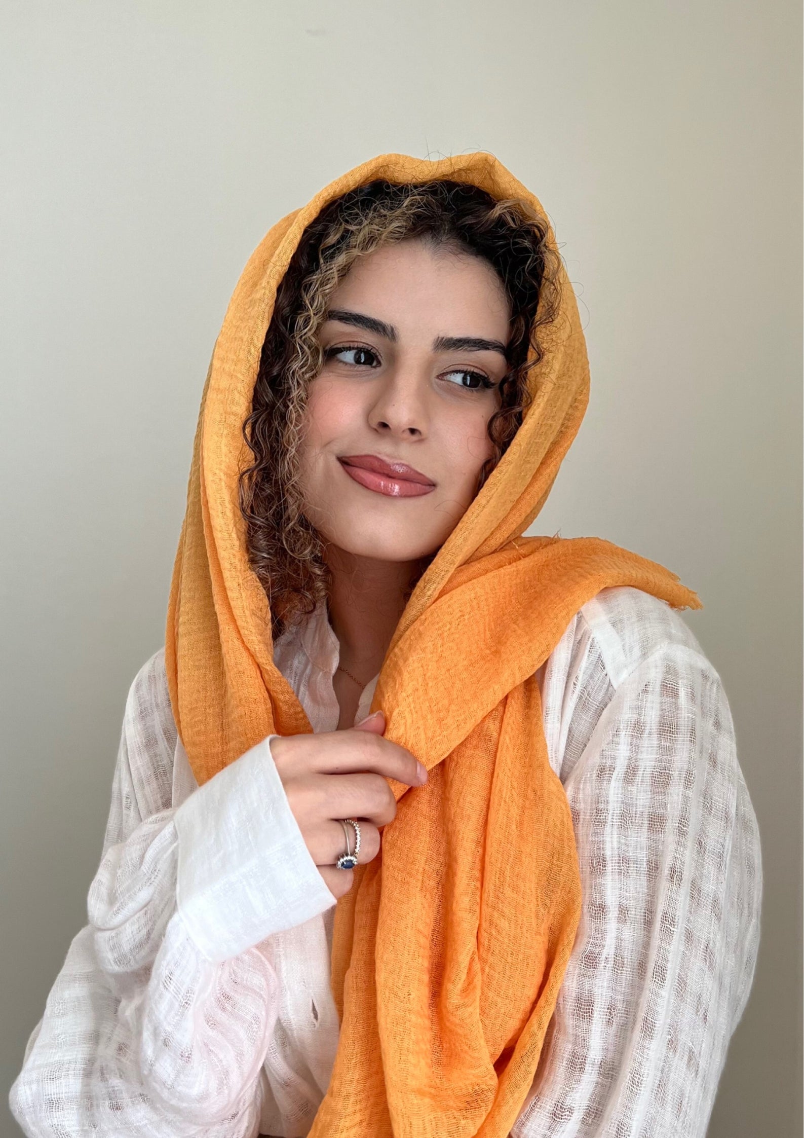 Tangerine Tango - Crinkle Organic Cotton Scarf - Online Shopping - The Untitled Project