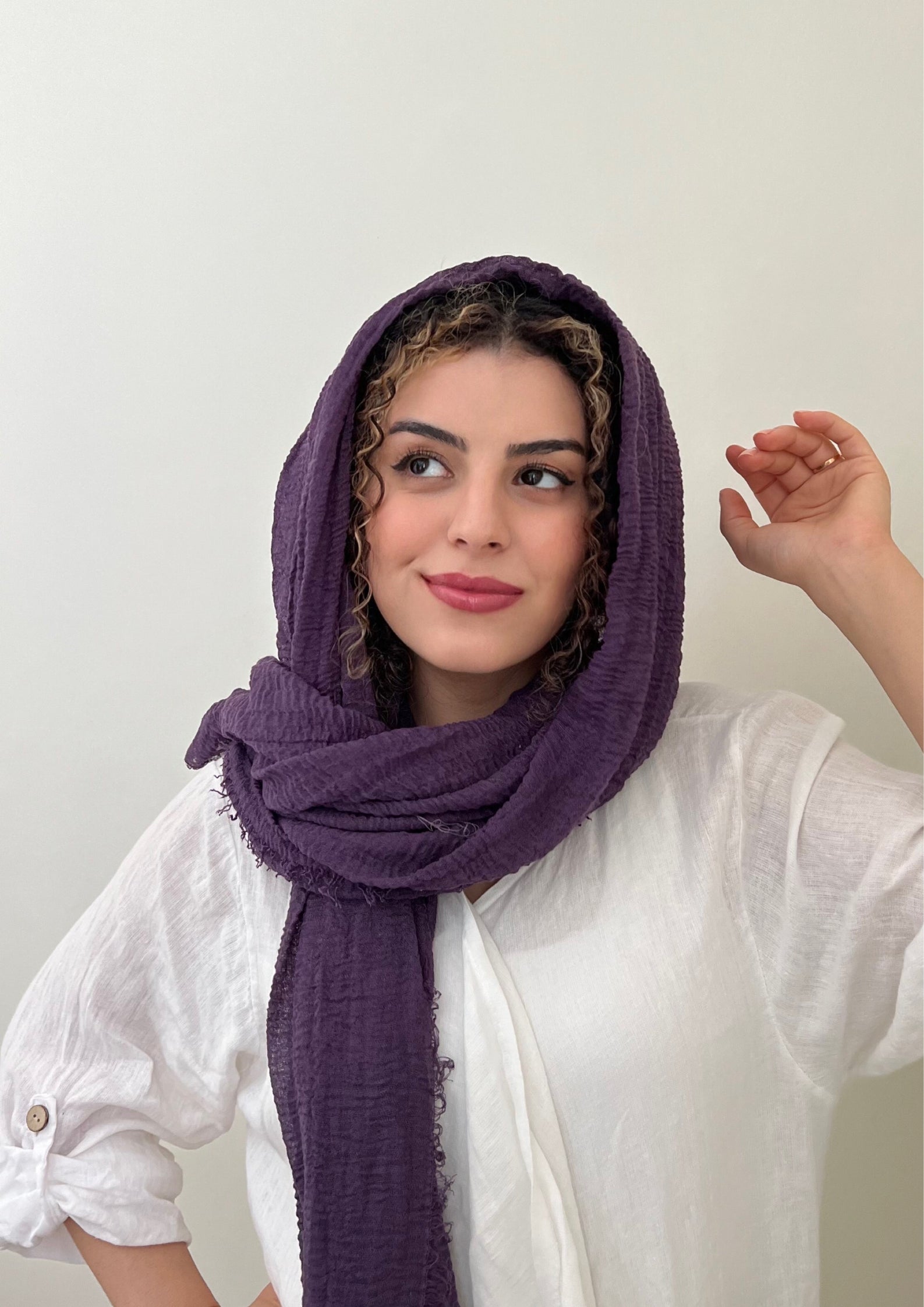 Velvet Grape - Crinkle Organic Cotton Scarf - Online Shopping - The Untitled Project