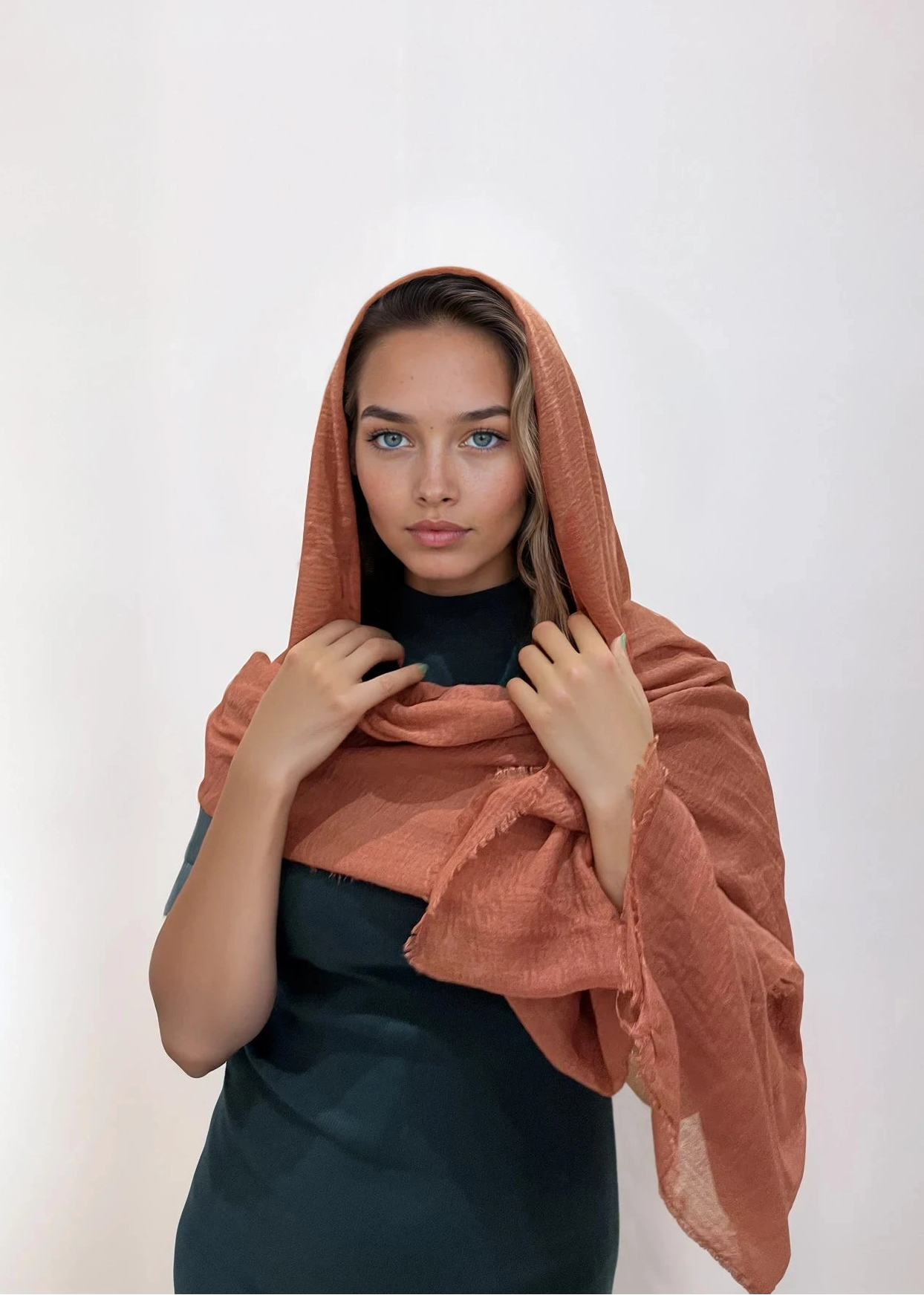 بيانكا - وشاح من القطن العضوي المجعد-7