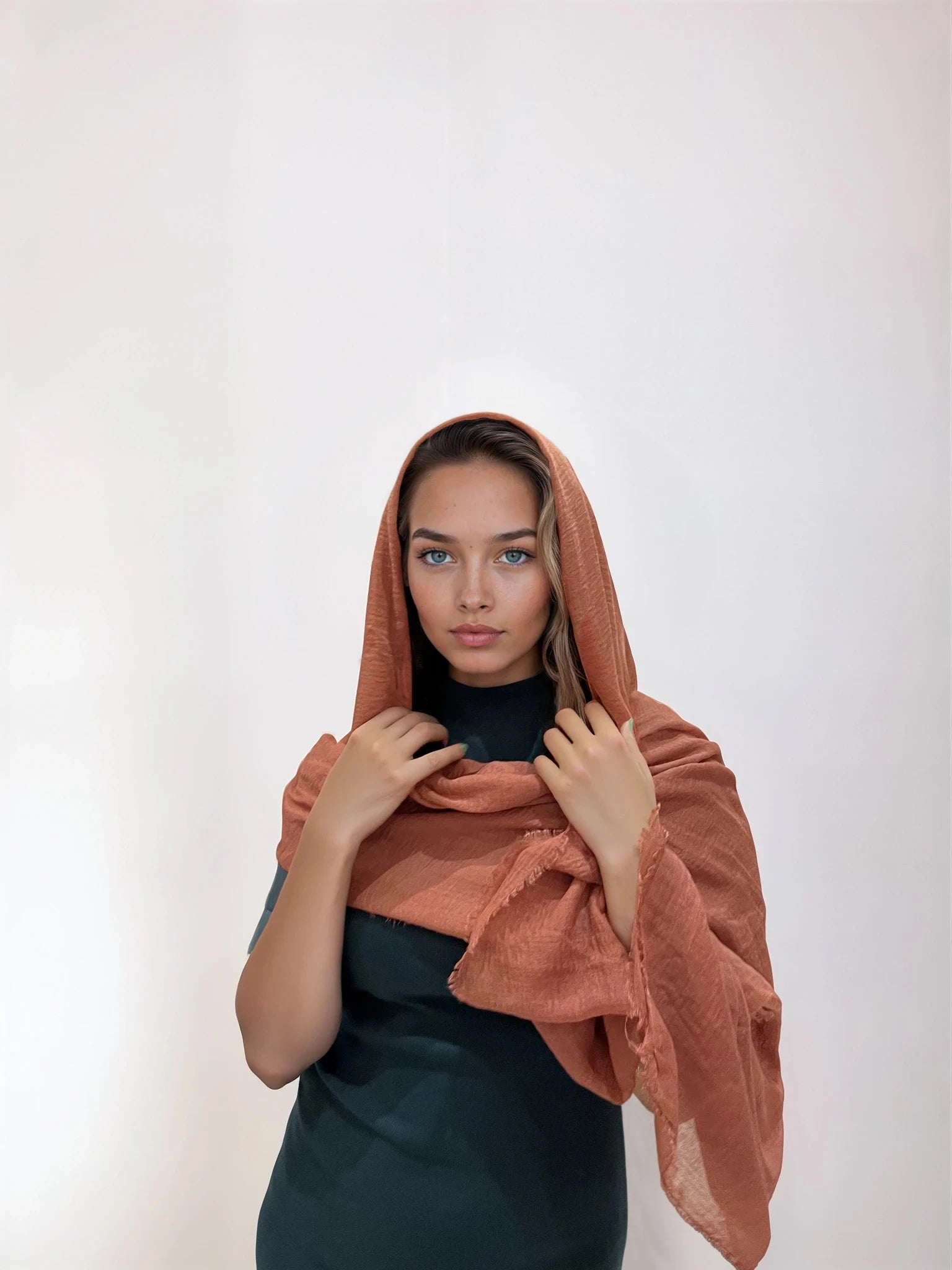 بيانكا - وشاح من القطن العضوي المجعد