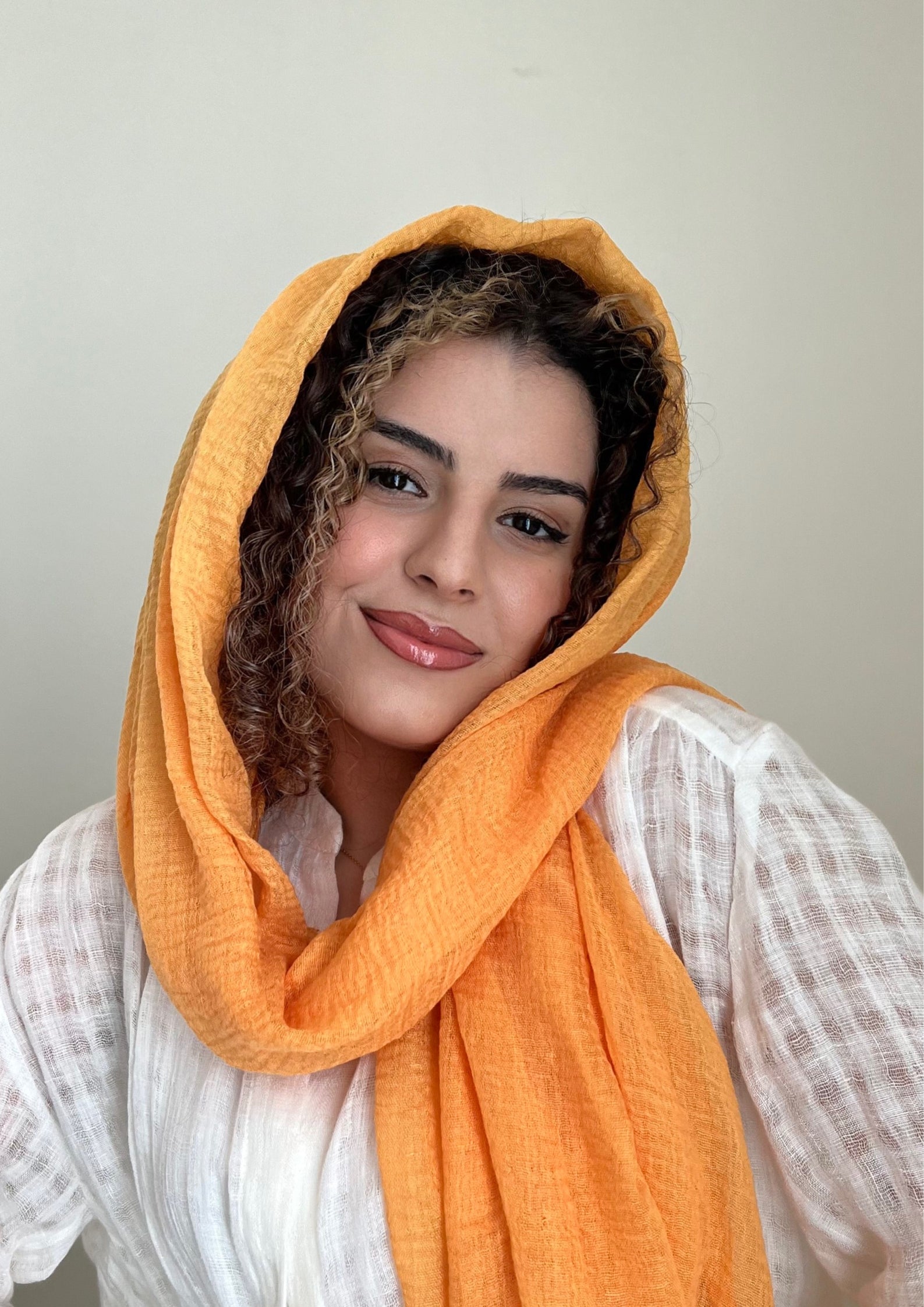 Tangerine Tango - Crinkle Organic Cotton Scarf - Online Shopping - The Untitled Project