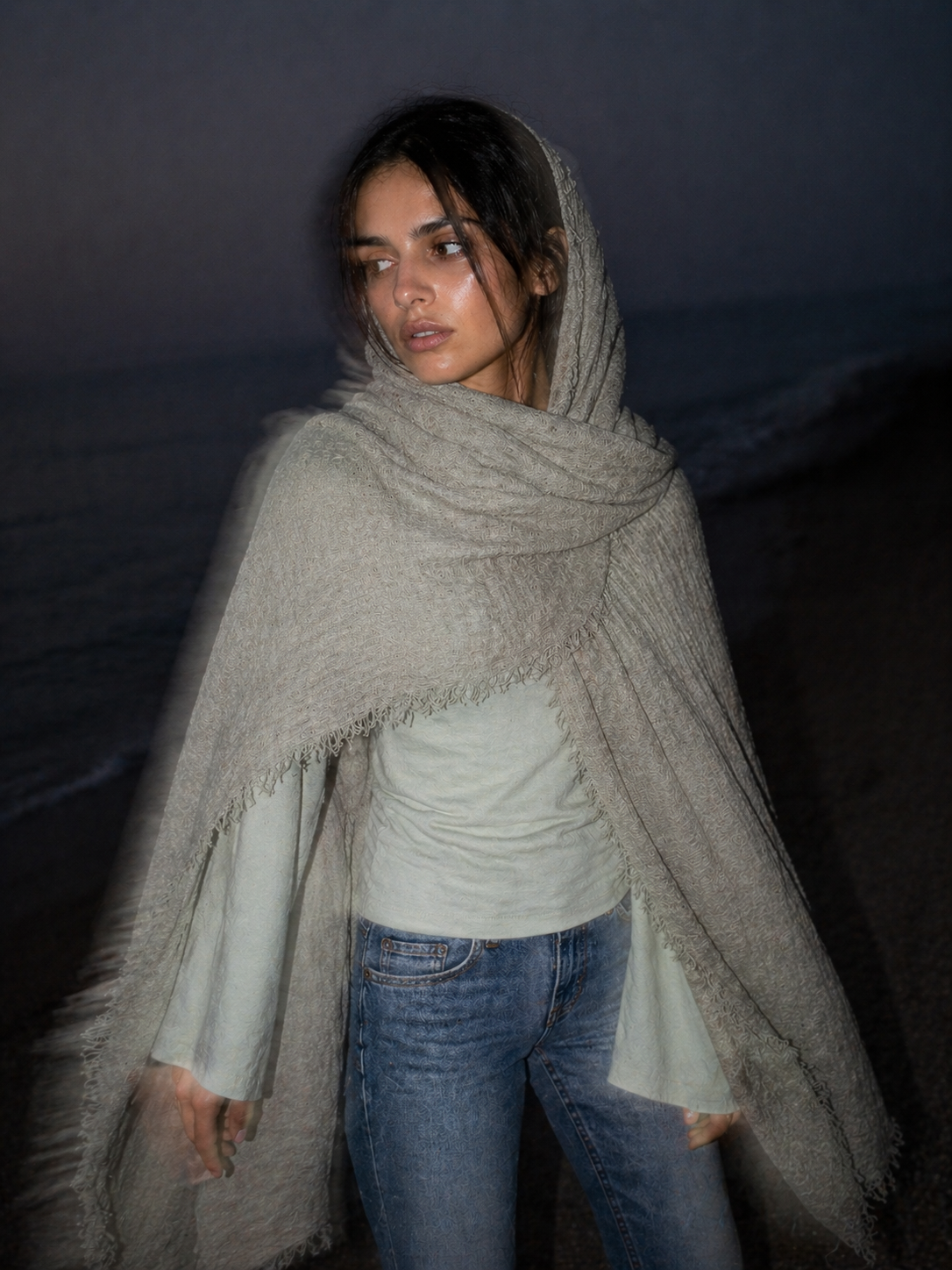 Iced Mint - Crinkle Organic Cotton Scarf-4