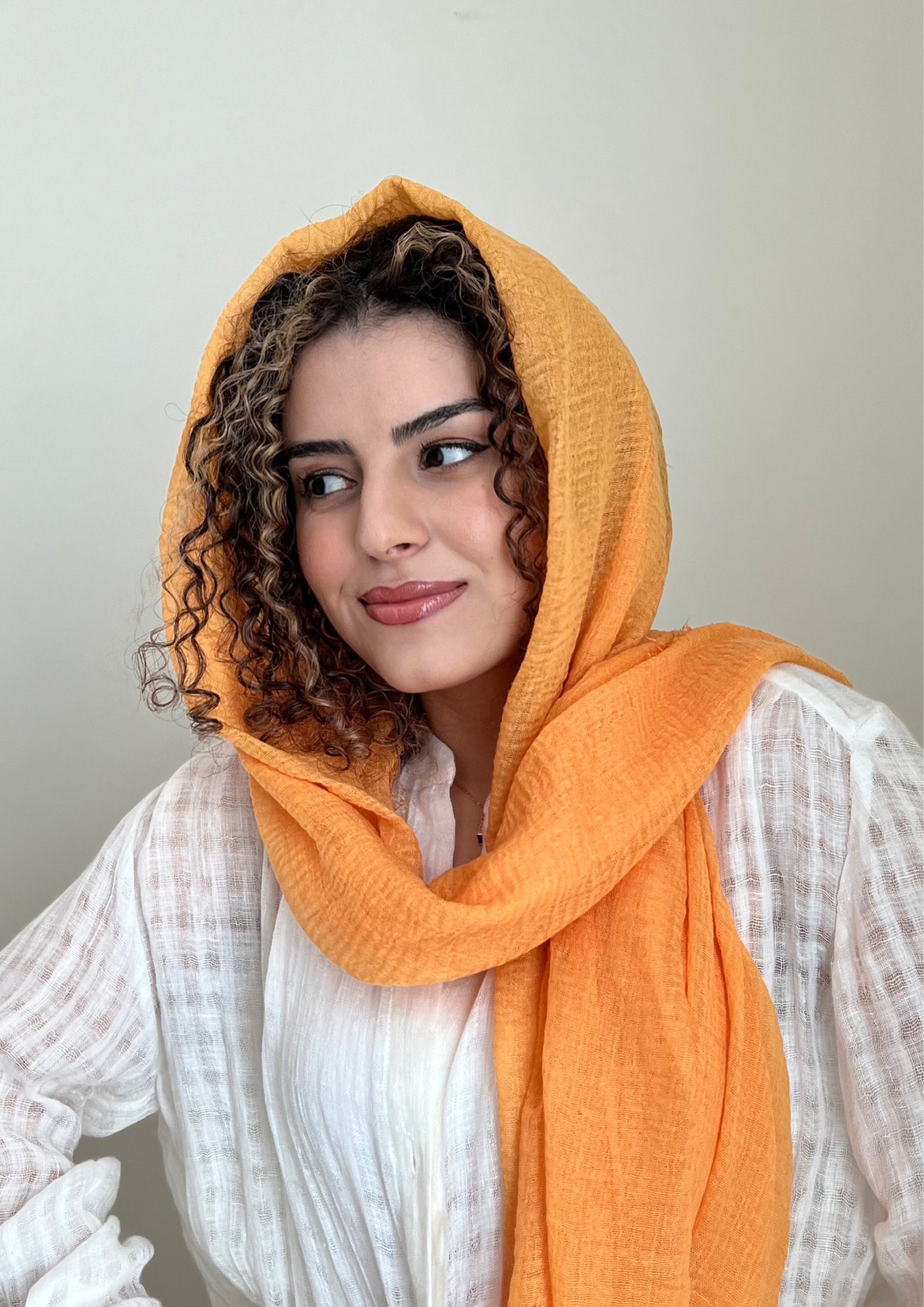 Tangerine Tango - Crinkle Organic Cotton Scarf - Online Shopping - The Untitled Project