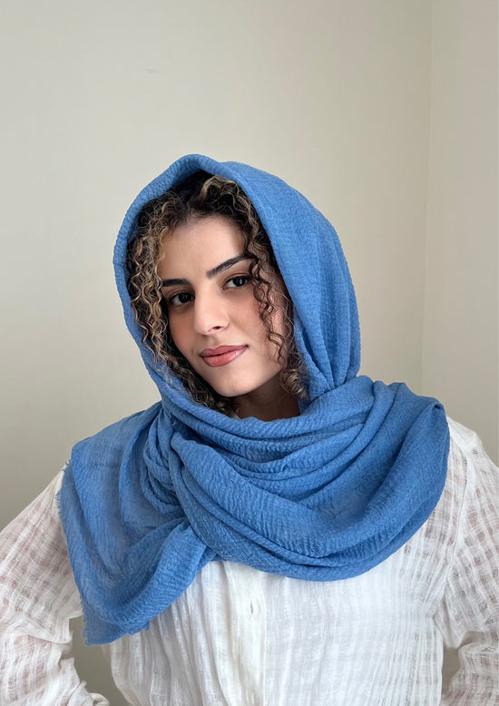 Caribbean Waters Scarf - Crinkle Organic Cotton - Online Shopping - The Untitled Project