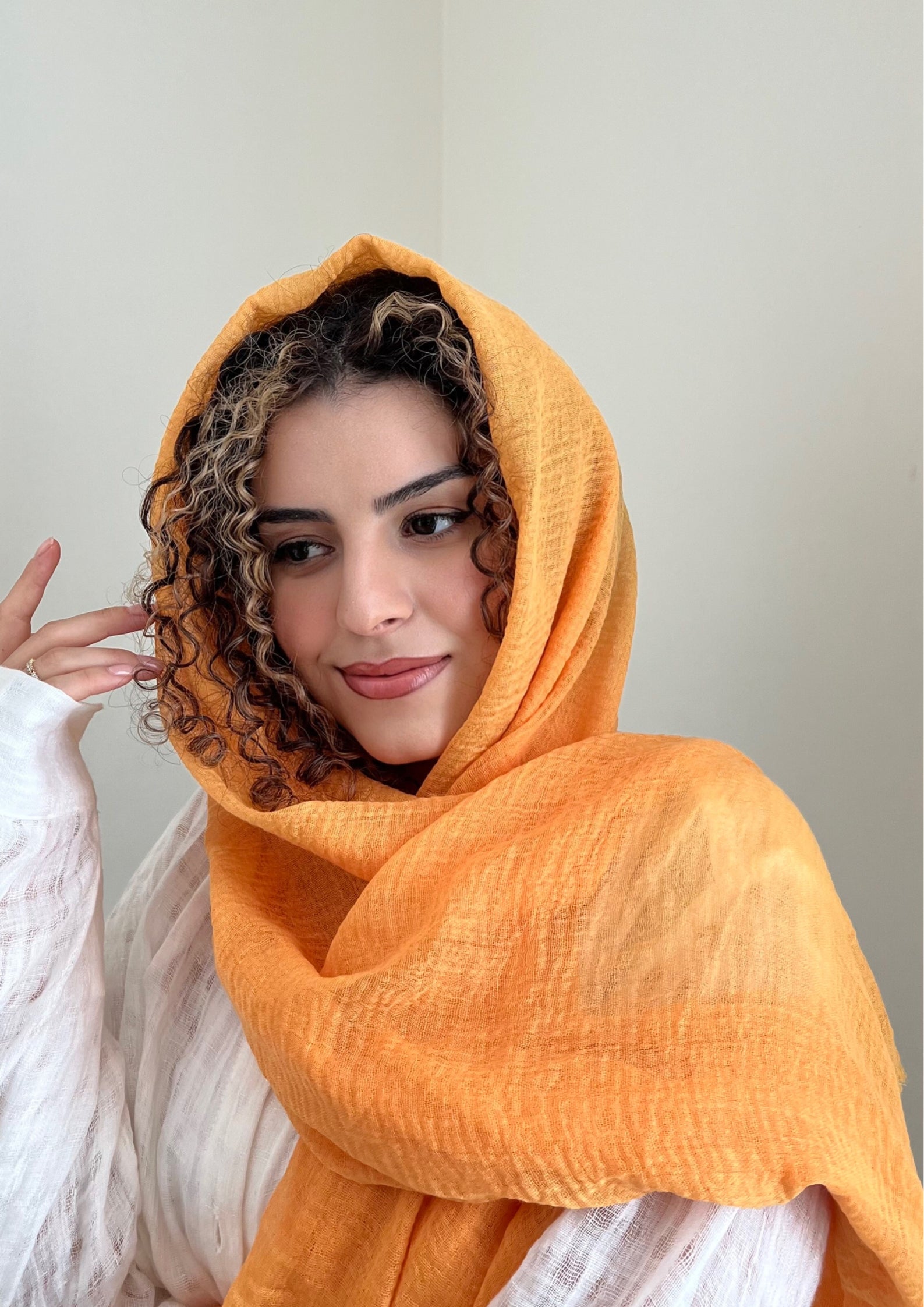 Tangerine Tango - Crinkle Organic Cotton Scarf - Online Shopping - The Untitled Project