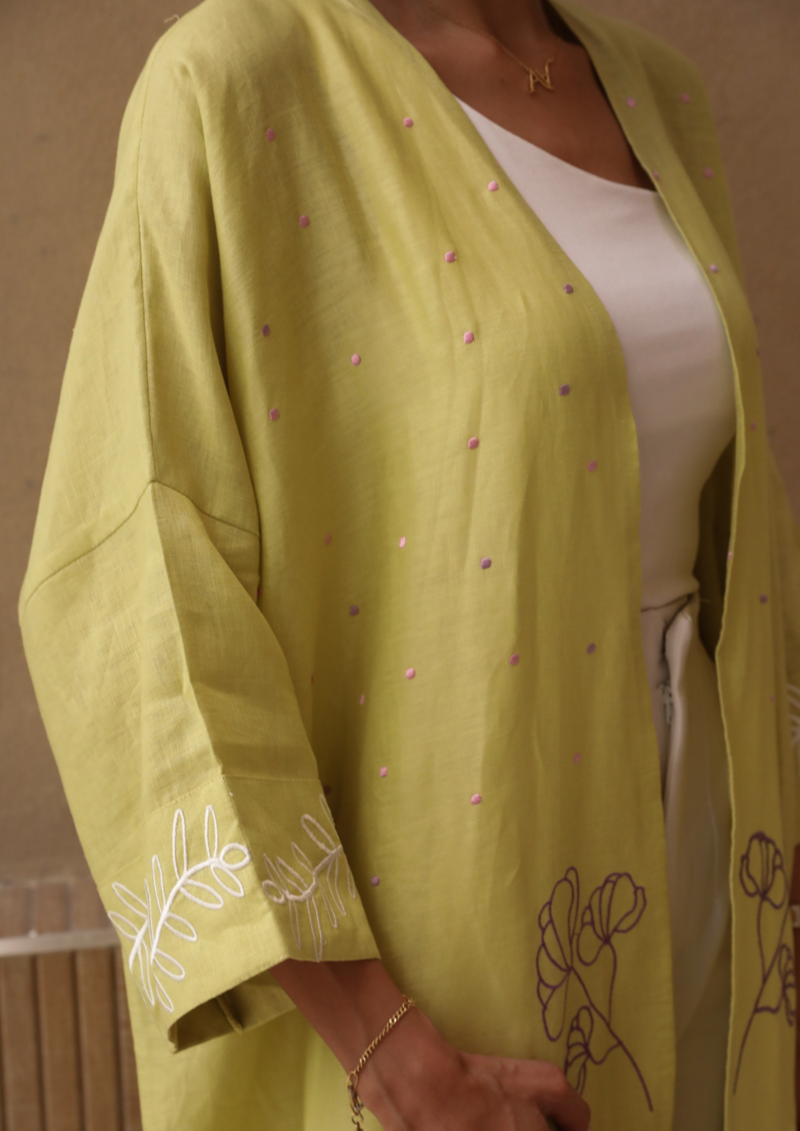 I Need a Yellow Abaya - Embroidered Linen - Online Shopping - The Untitled Project