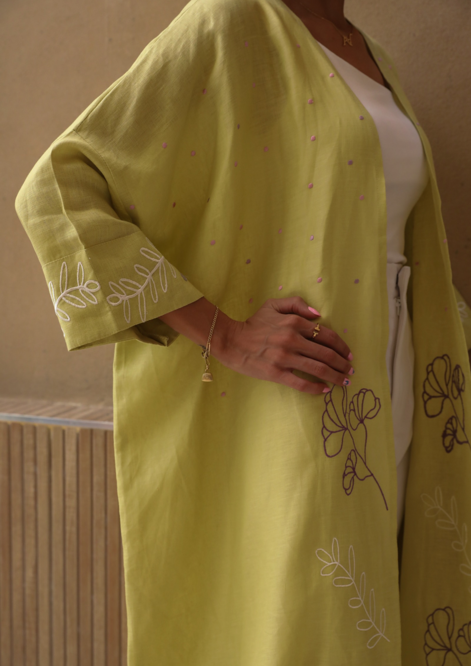 I Need a Yellow Abaya - Embroidered Linen - Online Shopping - The Untitled Project