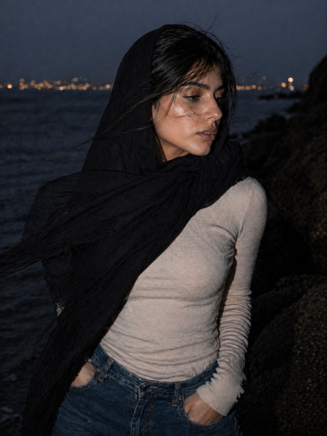 Espresso Shot - Crinkle Organic Cotton Scarf-4