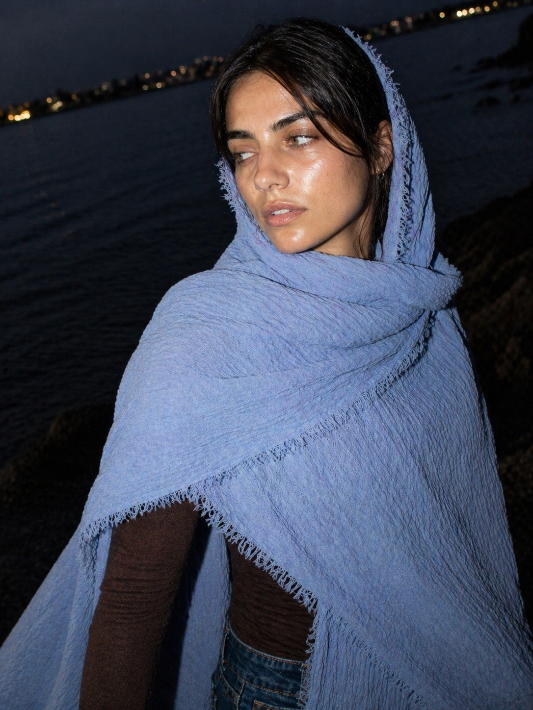 Morning Sky - Crinkle Organic Cotton Scarf