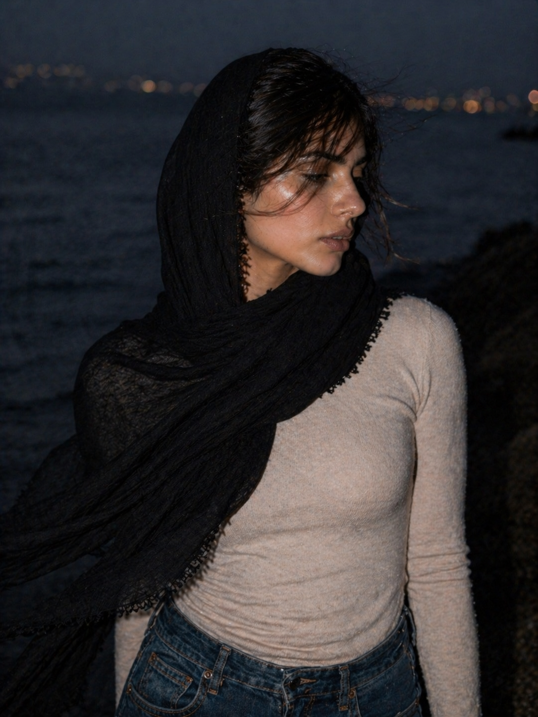 Espresso Shot - Crinkle Organic Cotton Scarf