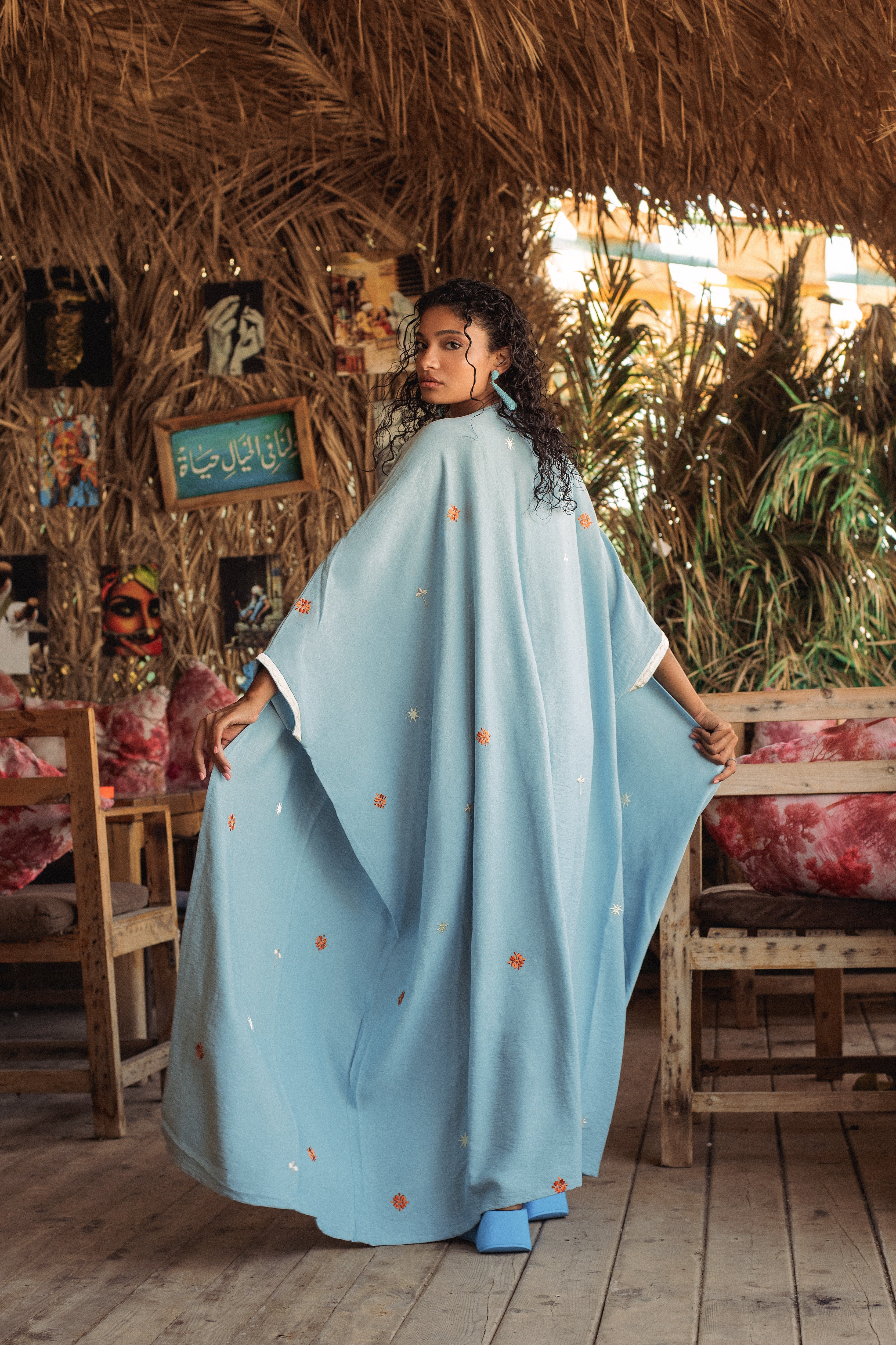 The Aqua Mist - Abaya & Scarf Set - Online Shopping - The Untitled Project