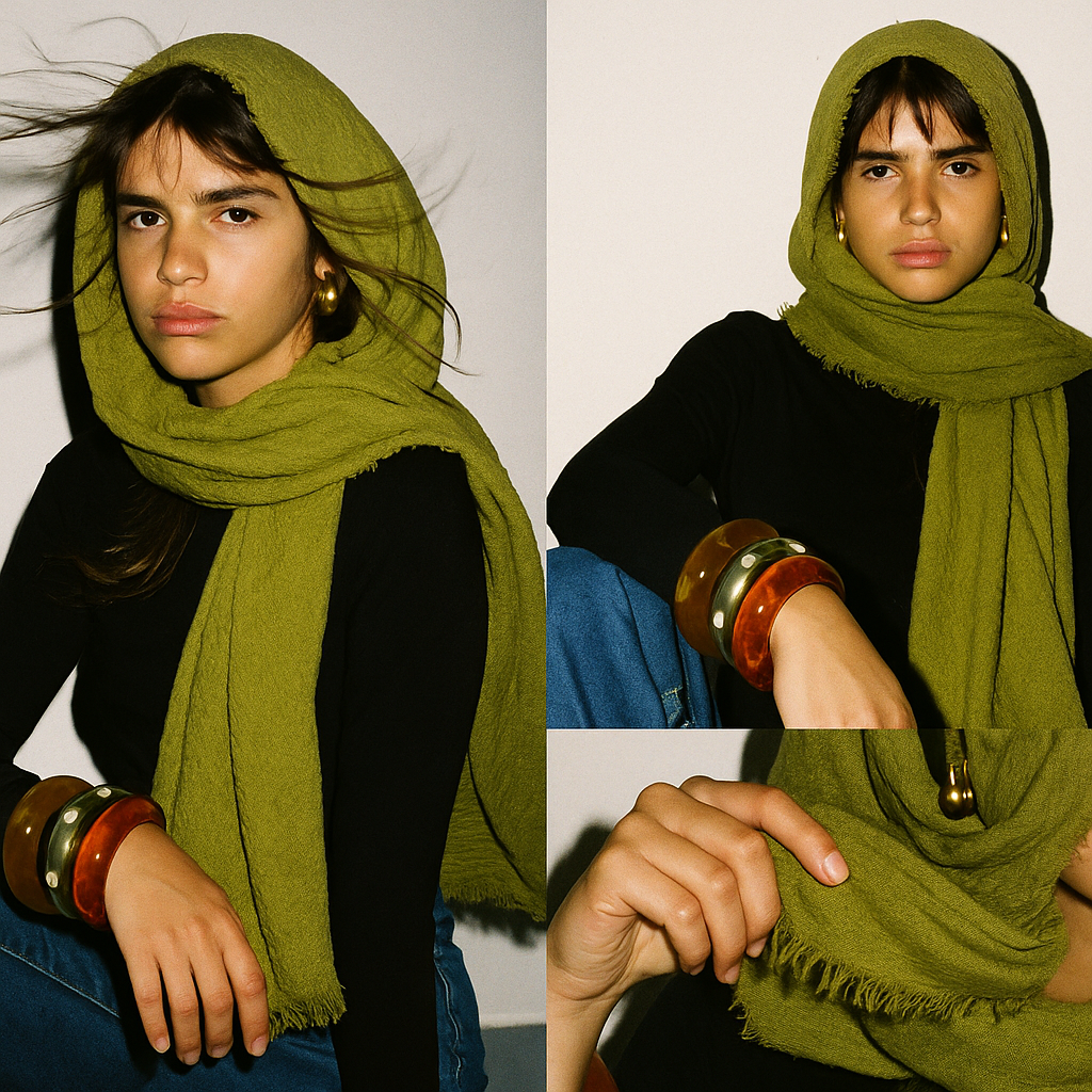 Littlemiss Lime - Crinkle Cotton Scarf