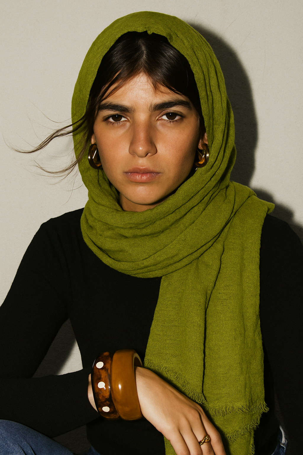 Littlemiss Lime - Crinkle Cotton Scarf