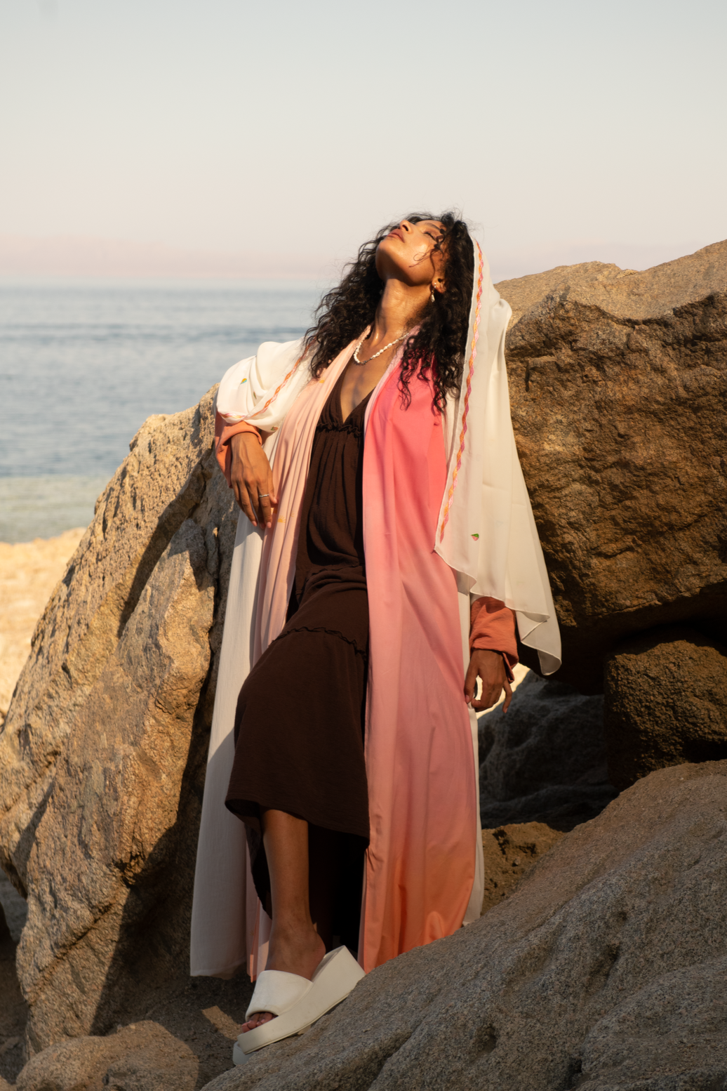 Pink Mirage Abaya & Scarf Set - Comfort Flow - Online Shopping - The Untitled Project