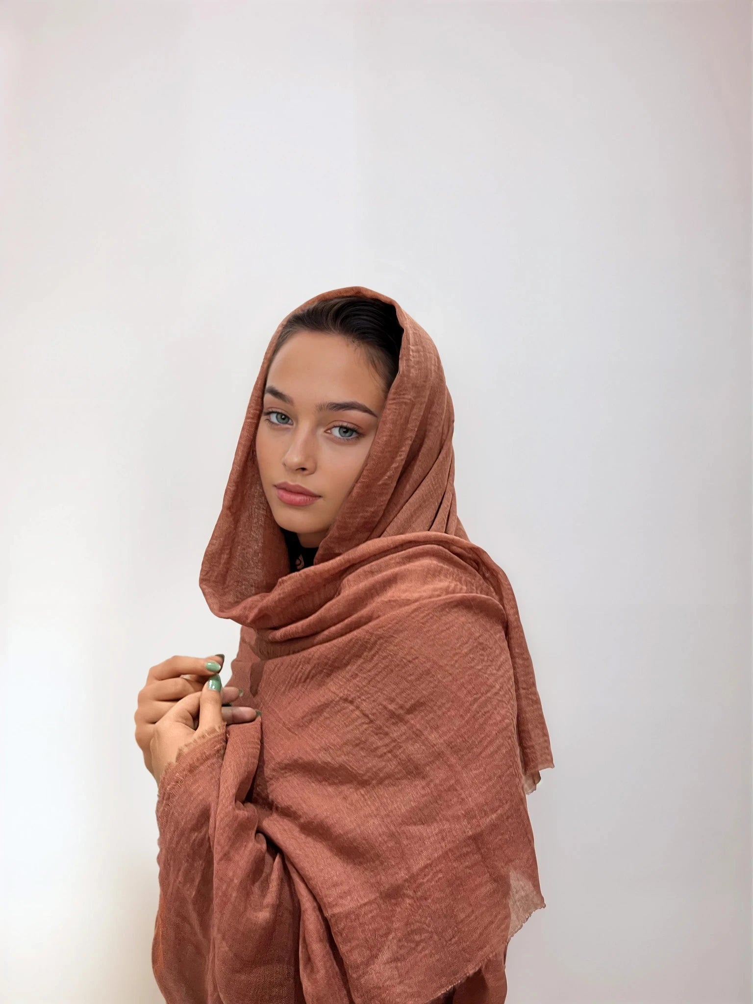 بيانكا - وشاح من القطن العضوي المجعد