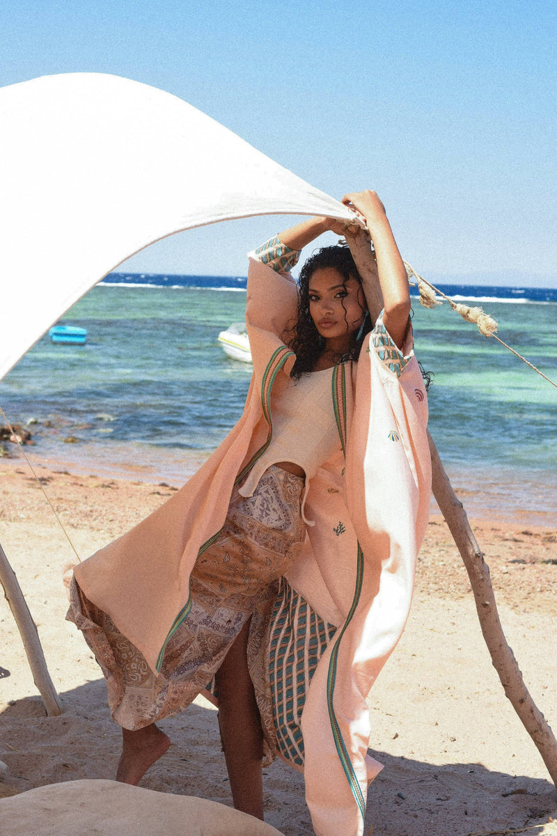 Peach Perfection - Eid Abaya - Online Shopping - The Untitled Project