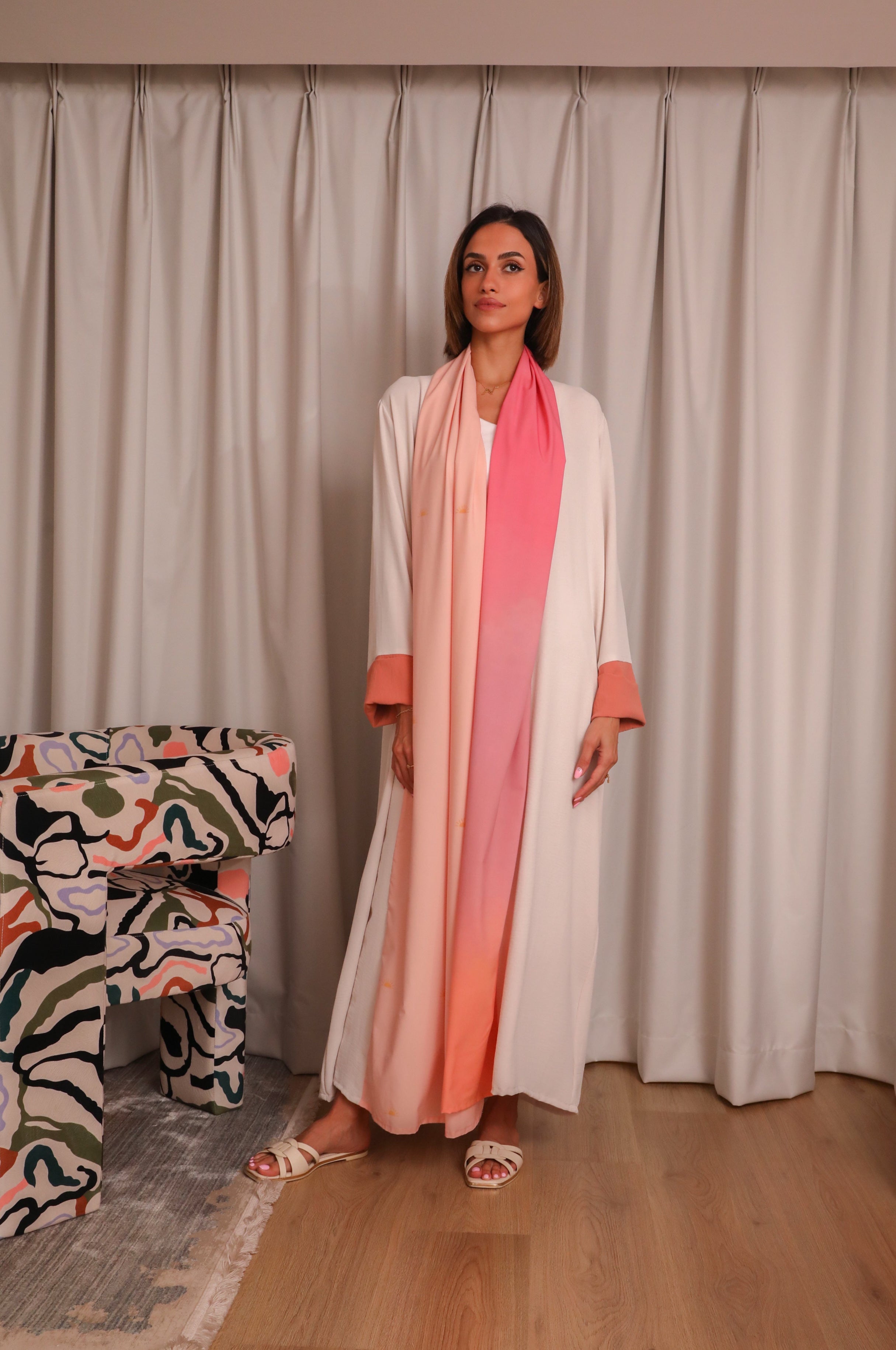 Pink Mirage Abaya & Scarf Set - Comfort Flow - Online Shopping - The Untitled Project