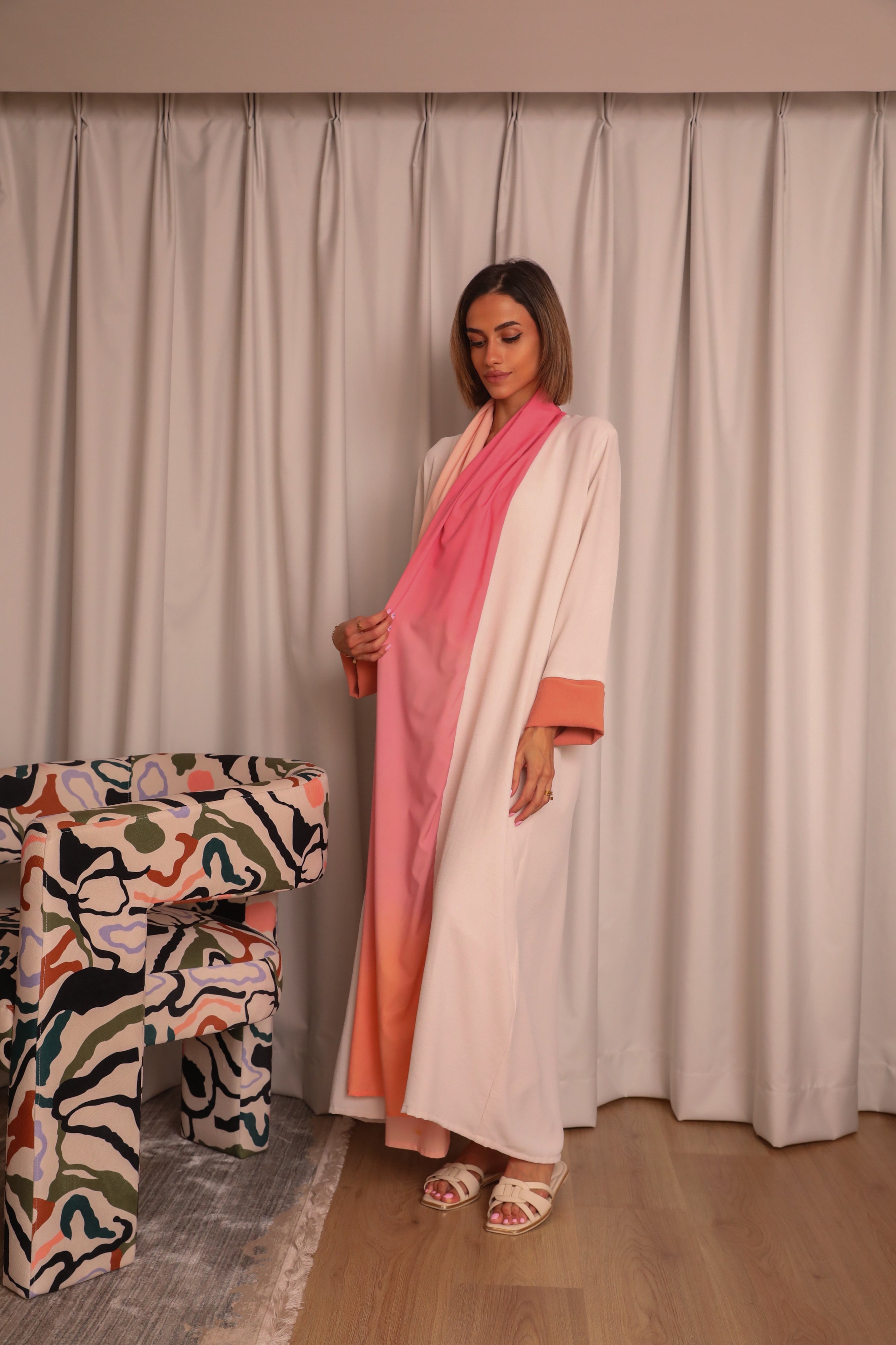 Pink Mirage Abaya & Scarf Set - Comfort Flow - Online Shopping - The Untitled Project