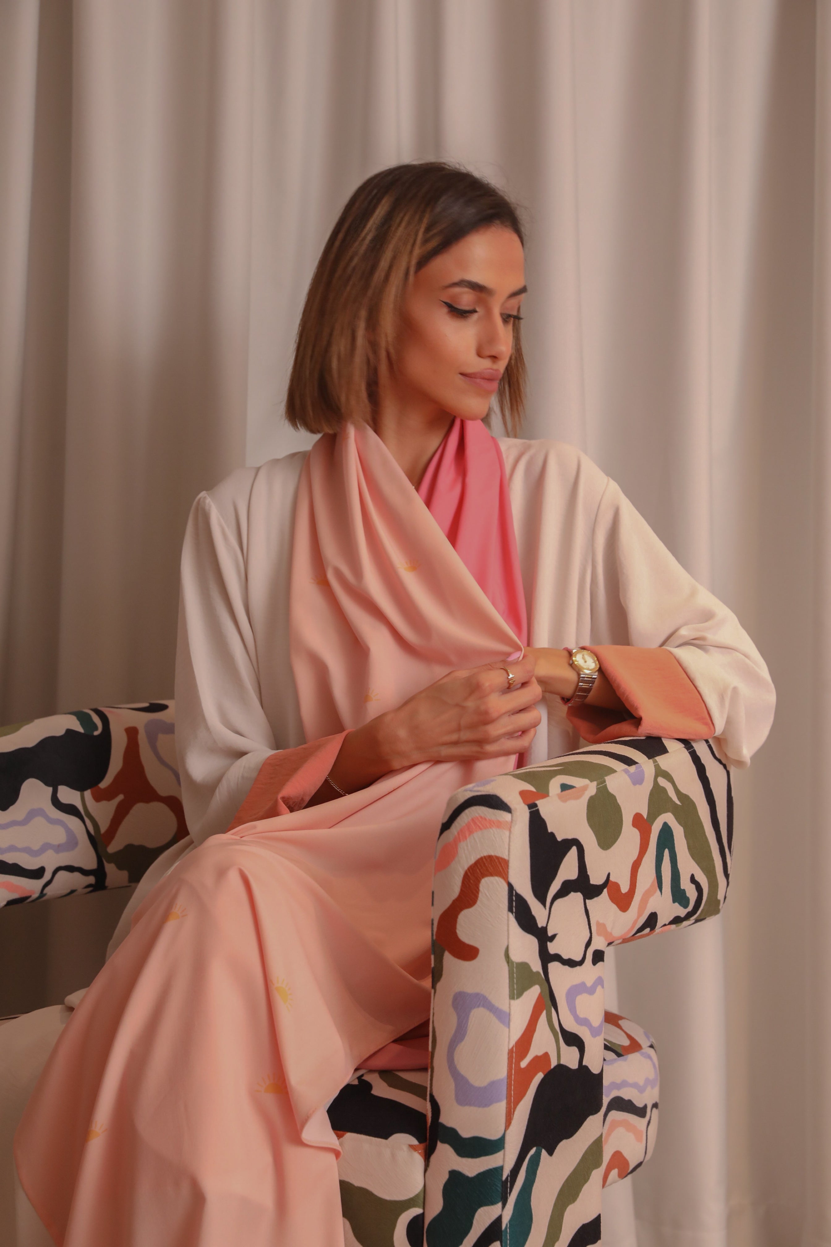 Pink Mirage Abaya & Scarf Set - Comfort Flow - Online Shopping - The Untitled Project