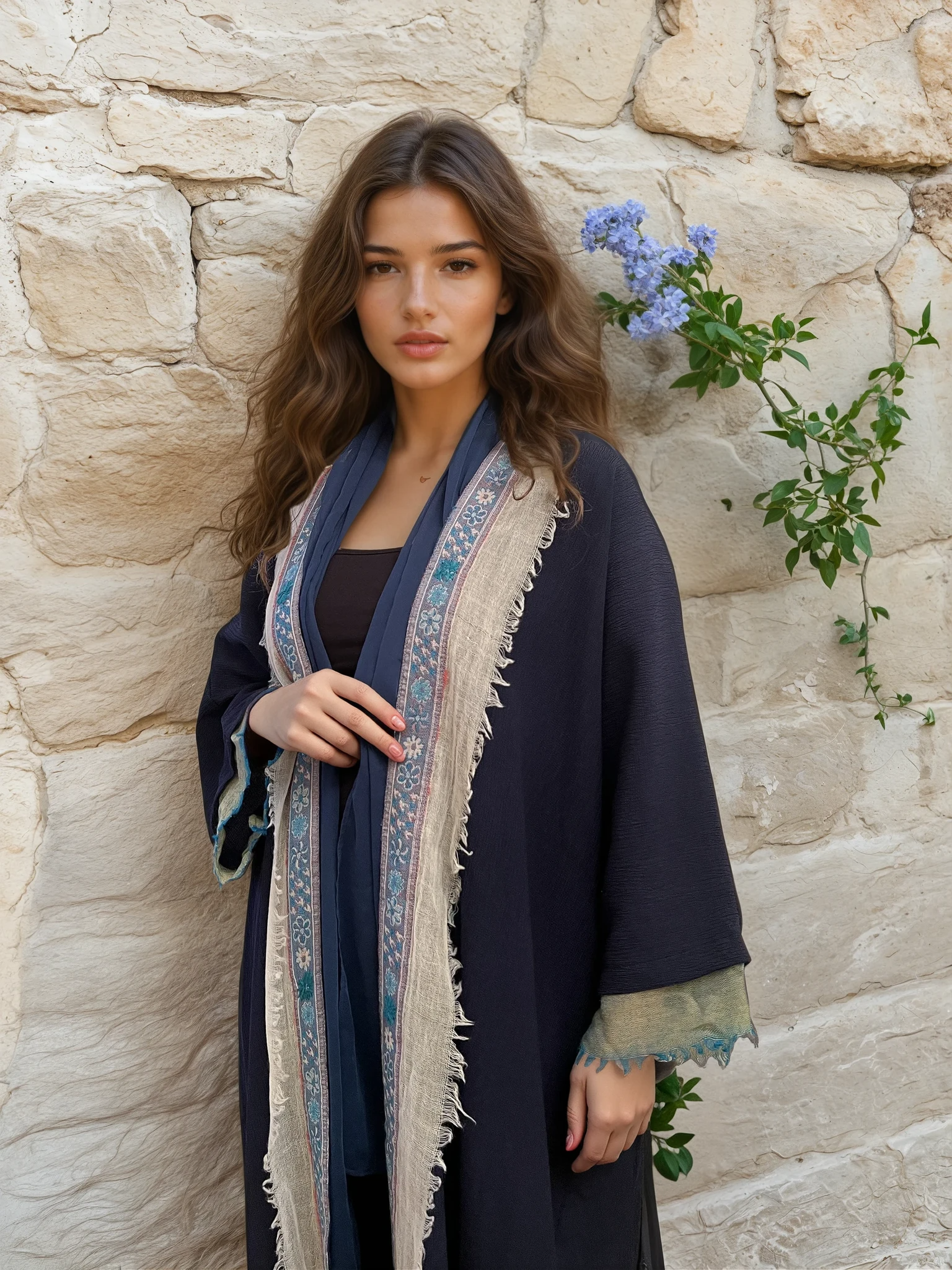 Dazzling in Navy - Abaya & Scarf Set