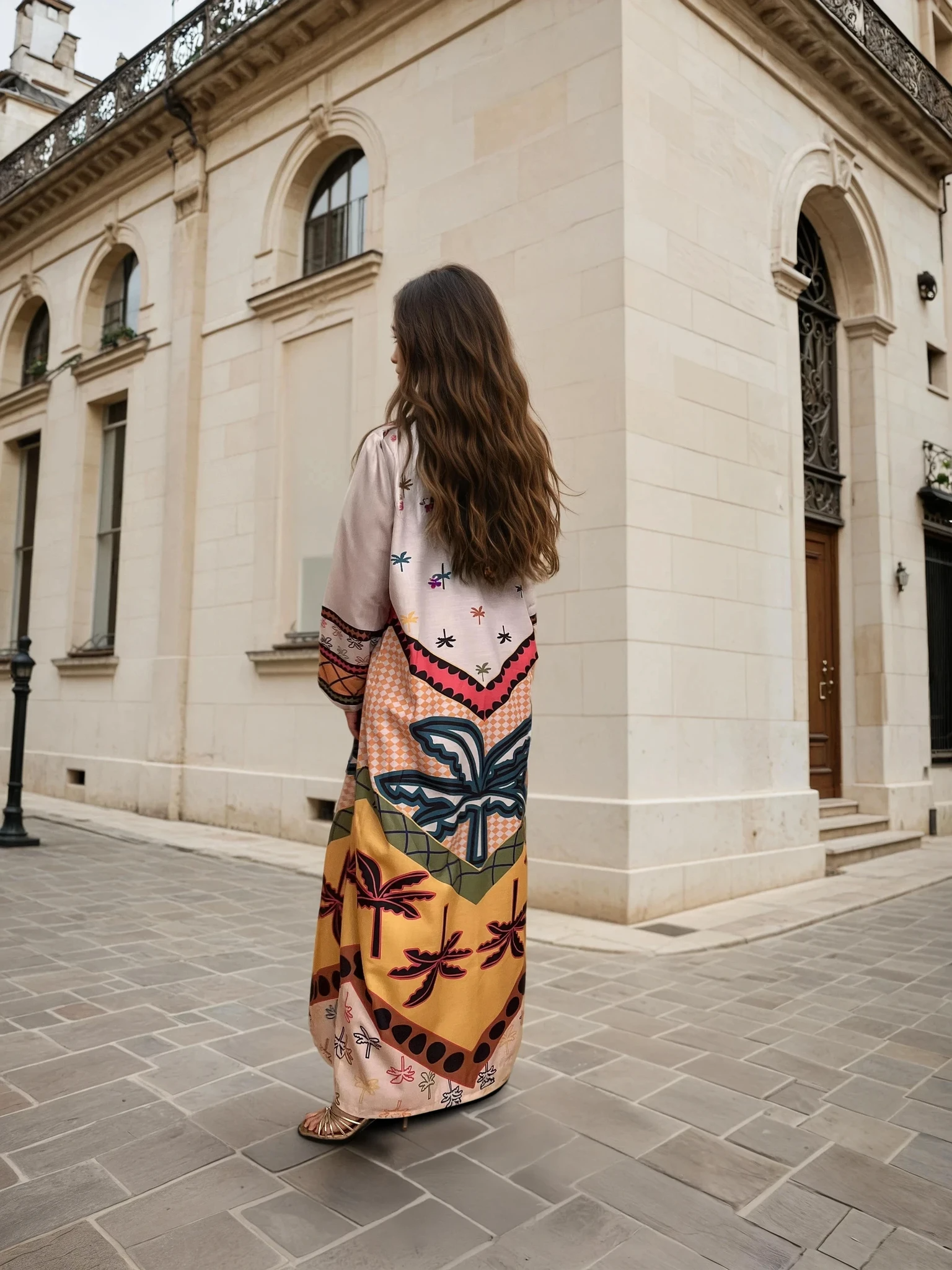 Palm Oasis - Linen Printed Abaya