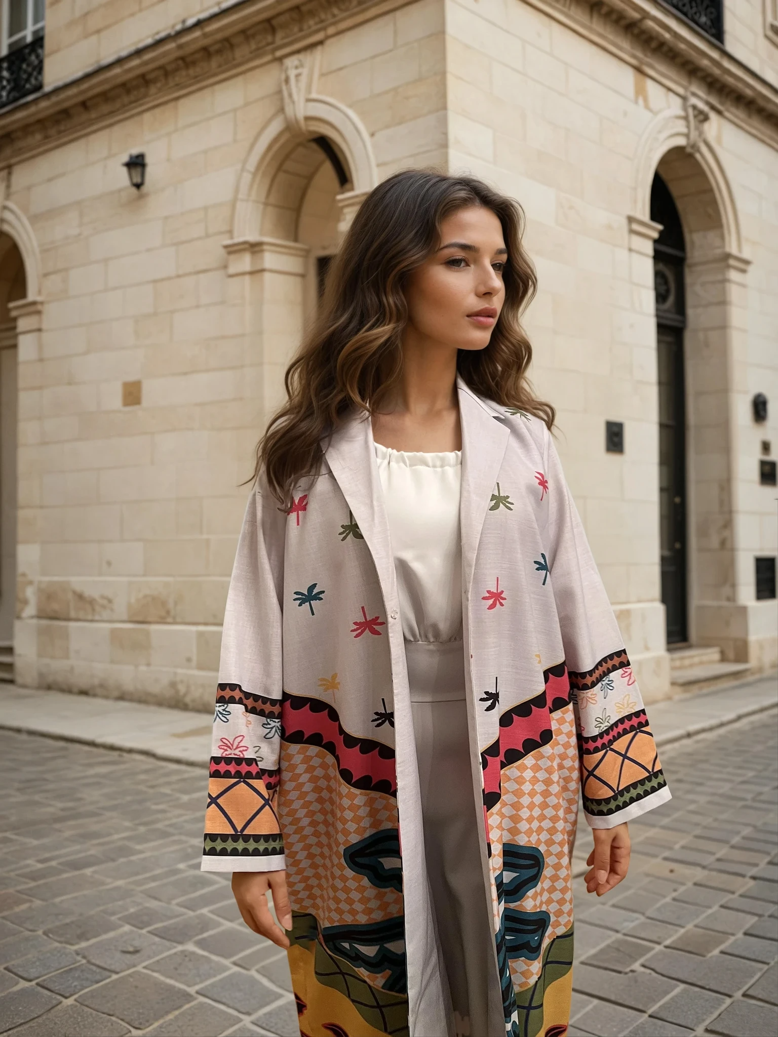 Palm Oasis - Linen Printed Abaya