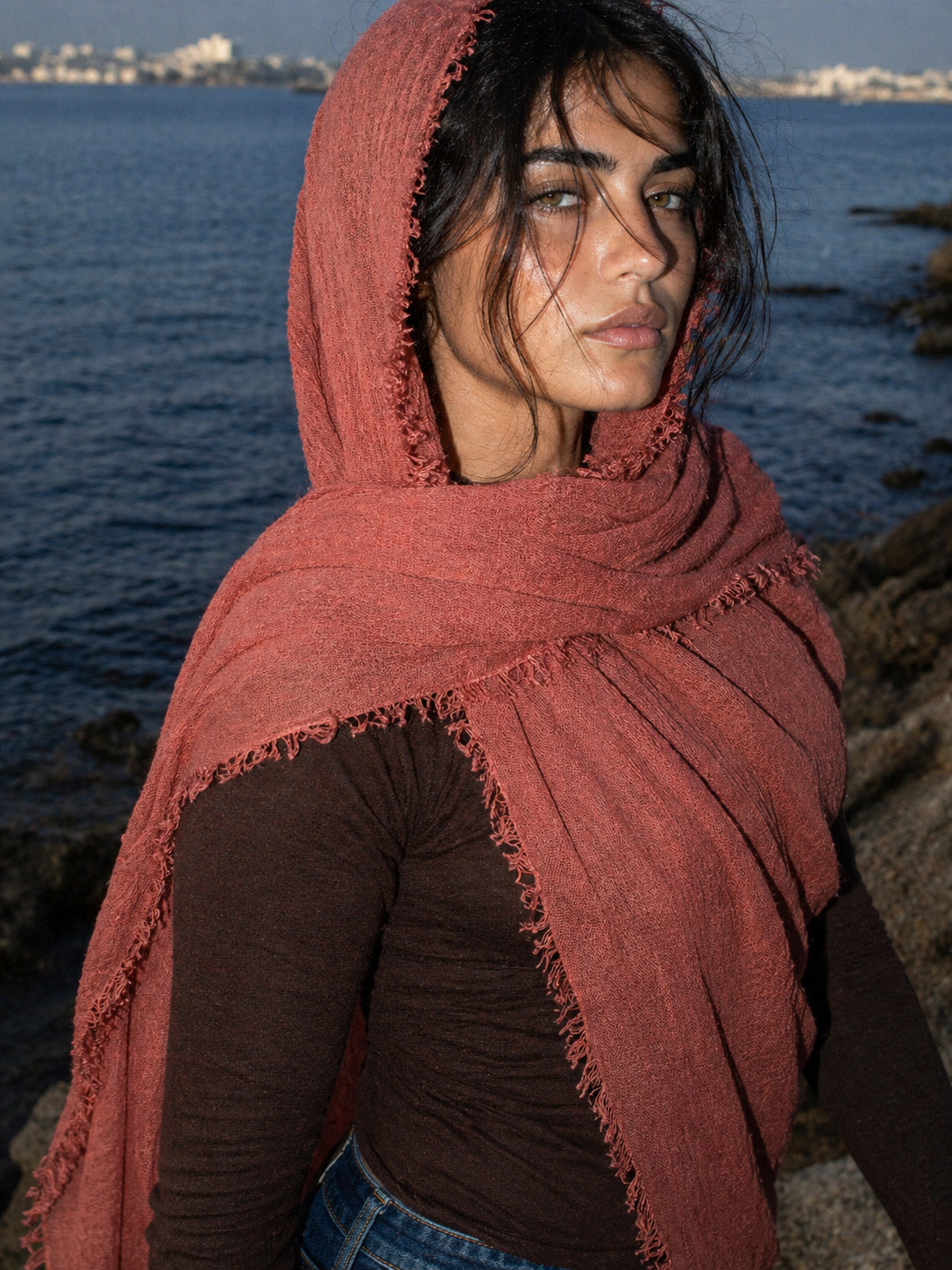 Late August - Crinkle Organic Cotton Scarf