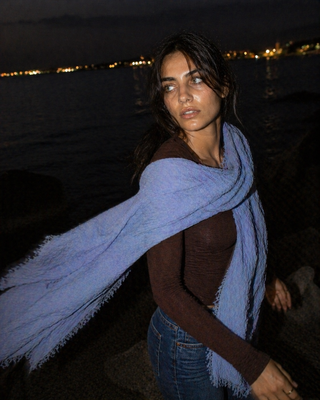 Morning Sky - Crinkle Organic Cotton Scarf-3