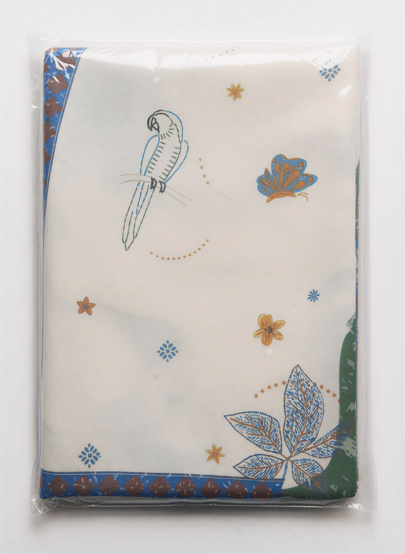 Matte silk printed abaya in colorful resortwear style – The Untitled Project Saudi, designed for summer wardrobes in Jeddah and Riyadh