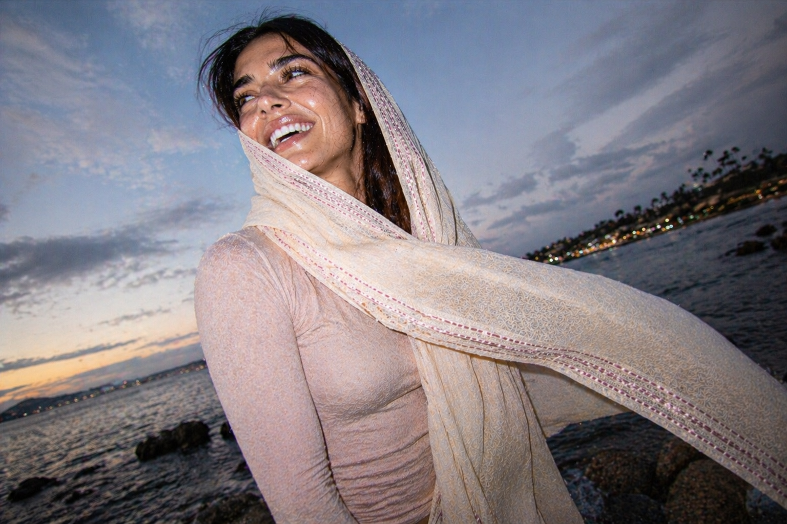 Blush Frequency - Linen Scarf