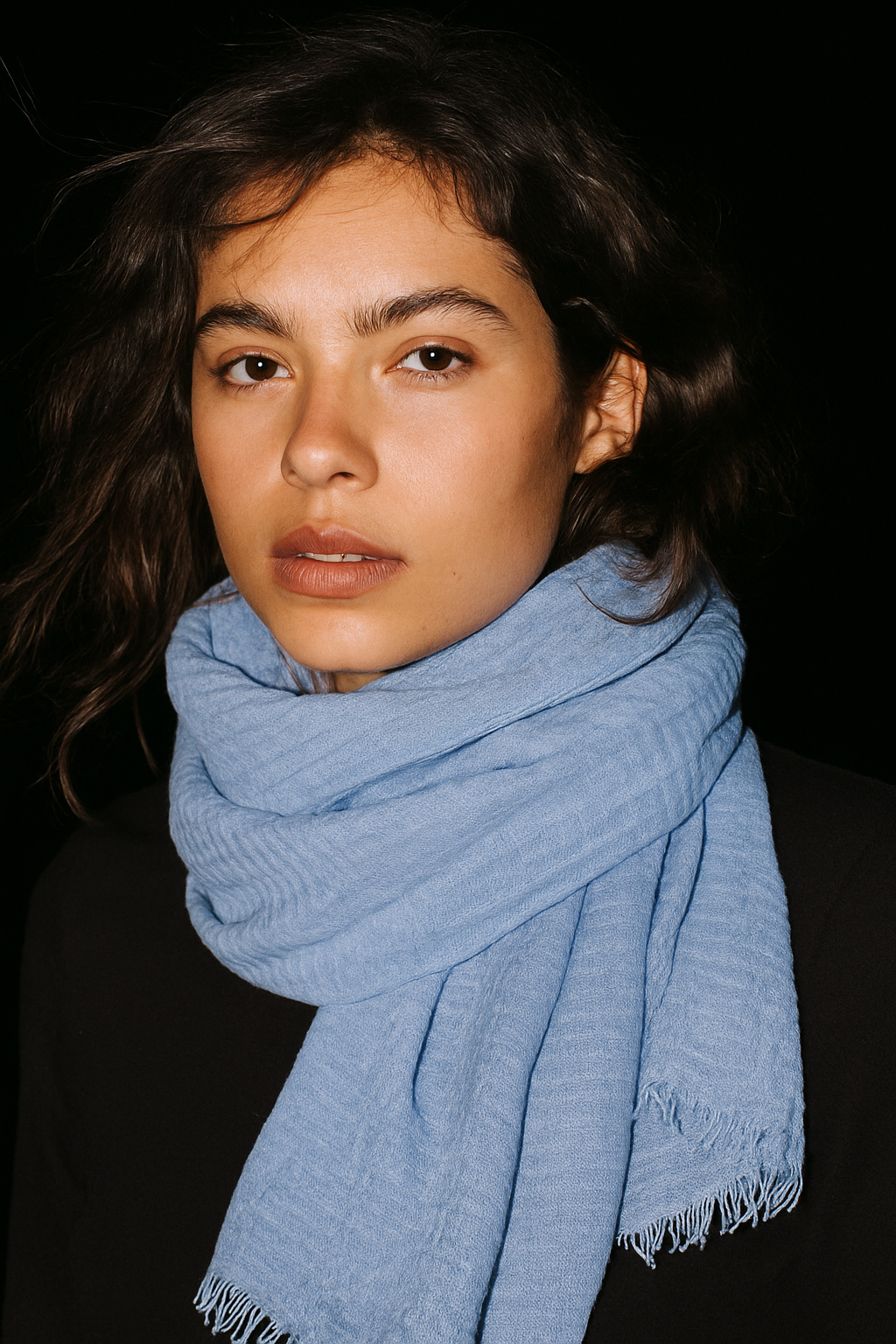 Baby Sky Blue - Crinkle Organic Cotton Scarf