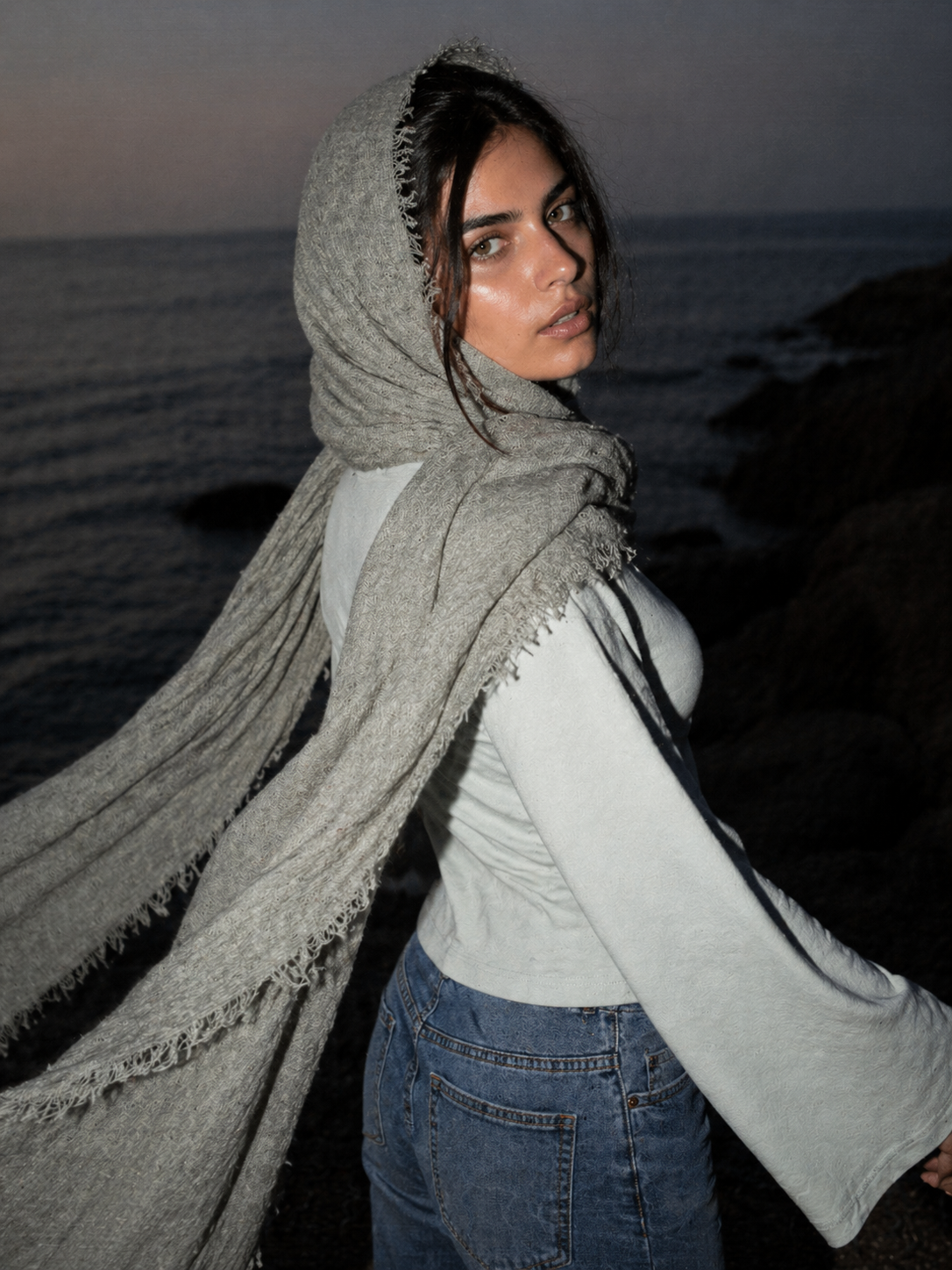 Iced Mint - Crinkle Organic Cotton Scarf