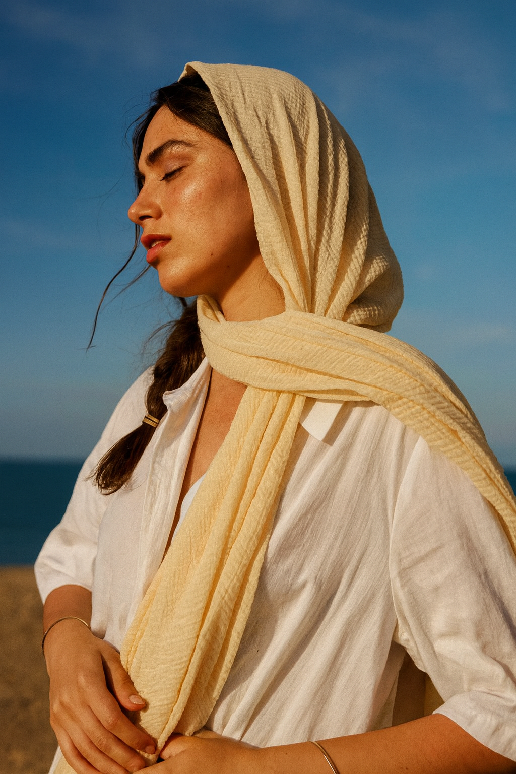Honey Lust - Crinkle Organic Cotton Scarf