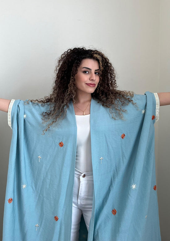 Load image into Gallery viewer, The Aqua Mist - Abaya &amp;amp; Scarf Set - Online Shopping - The Untitled Project
