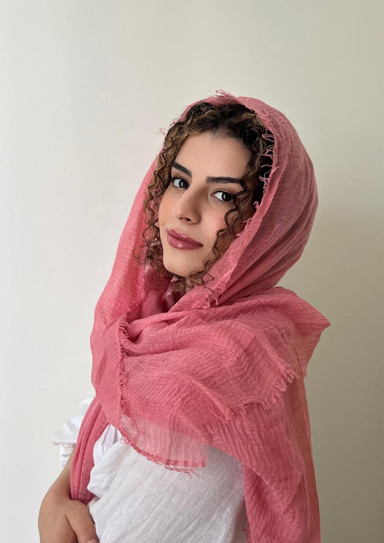 Made U Blush Scarf -  Crinkle Organic Cotton - Online Shopping - The Untitled Project