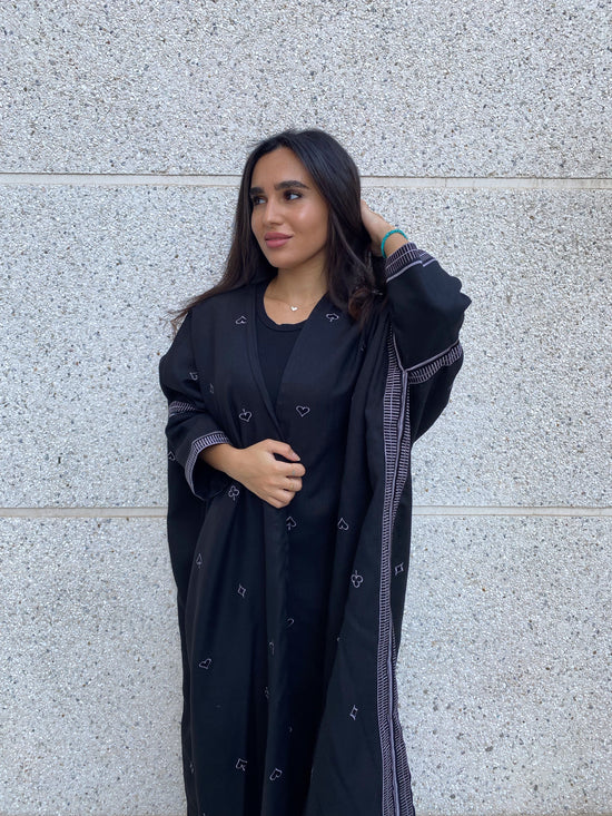Playing Cards - Fully embroidered Abaya - Online Shopping - The Untitled Project