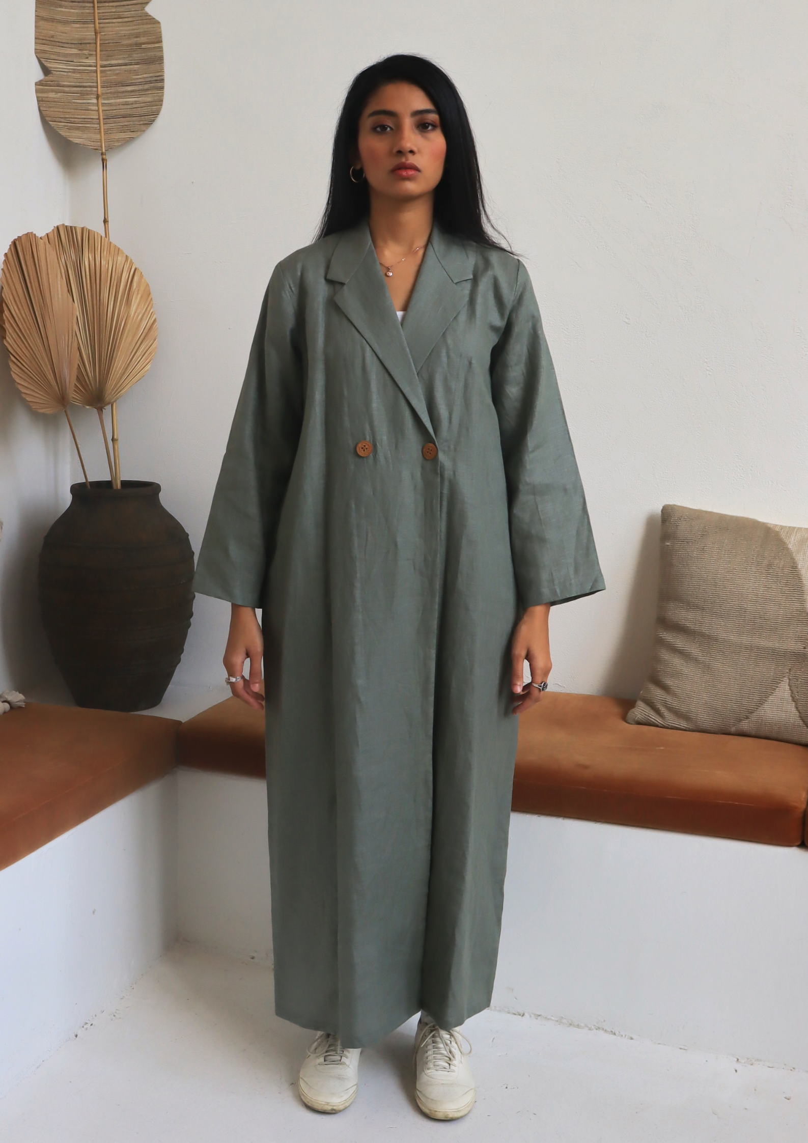 Peppermint Lush - Tailored Blazer Abaya - Online Shopping - The Untitled Project