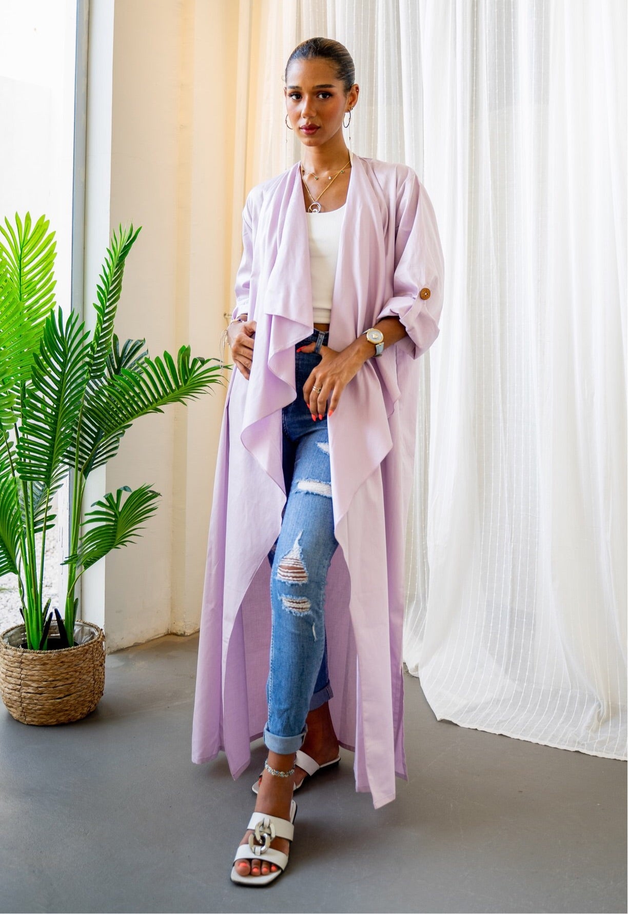 The Trend Setter - Cotton Cardigan Abaya - The Untitled Project